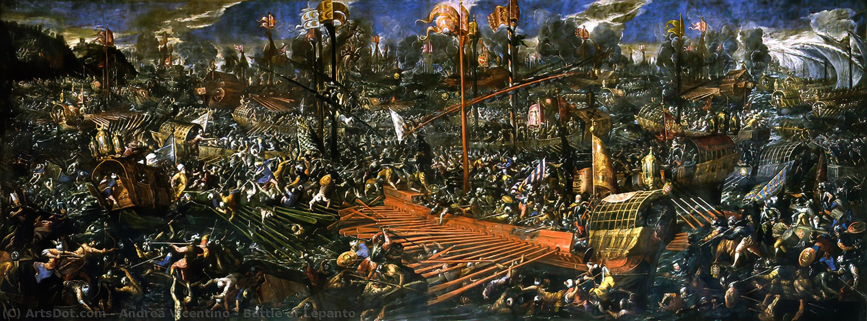 Order Oil Painting Replica Battle of Lepanto, 1603 by Andrea Vicentino (1542-1617, Italy) | ArtsDot.com