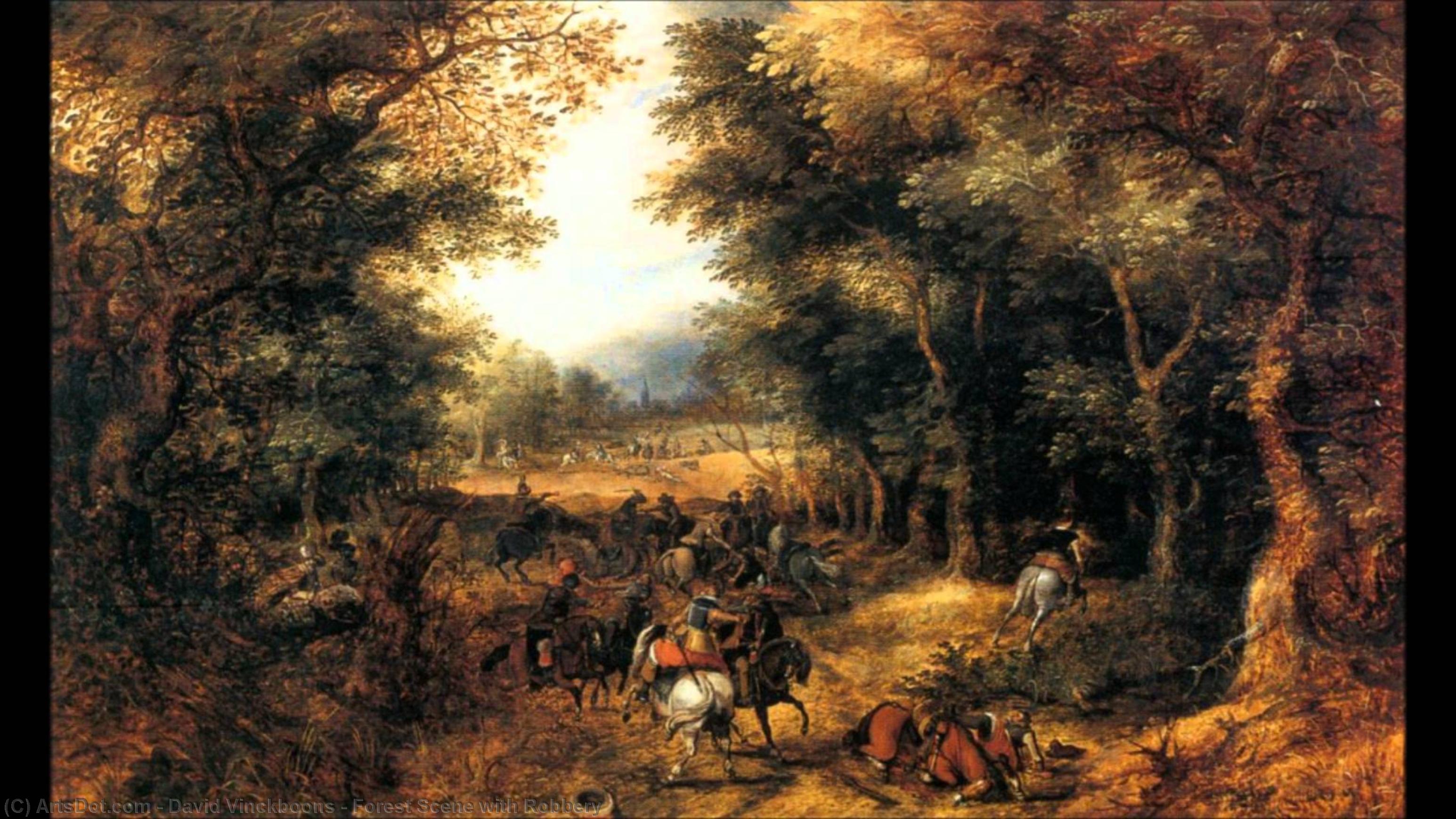 Buy Museum Art Reproductions Forest Scene with Robbery by David Vinckboons (1576-1629, Netherlands) | ArtsDot.com