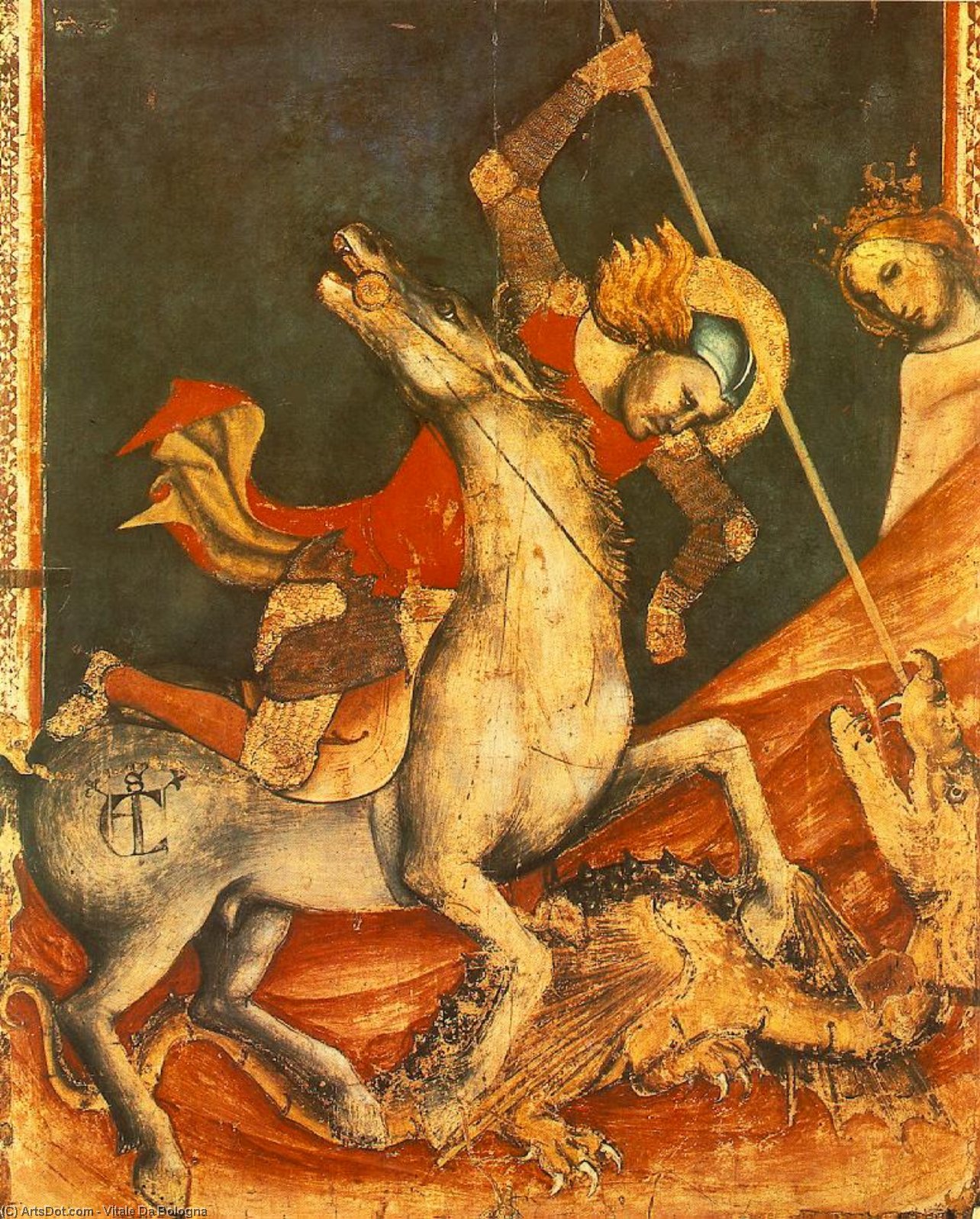 Buy Museum Art Reproductions St George `s Battle with the Dragon by Vitale Da Bologna (1299-1365, Italy) | ArtsDot.com