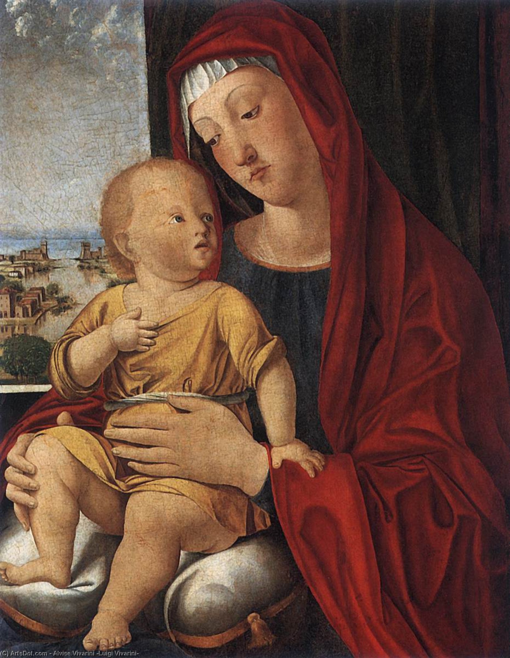 Buy Museum Art Reproductions Virgin and Child by Alvise Vivarini (Luigi Vivarini) (1446-1502, Italy) | ArtsDot.com