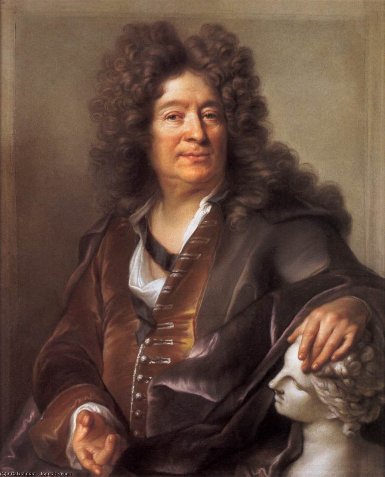 Order Paintings Reproductions The Sculptor François Girardon, 1701 by Joseph Vivien (1657-1734, France) | ArtsDot.com