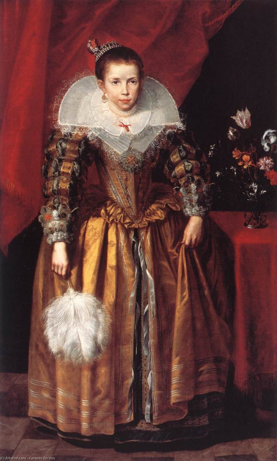 Order Oil Painting Replica Portrait of a Girl at the Age of 10 by Cornelis De Vos (1585-1651, Belgium) | ArtsDot.com