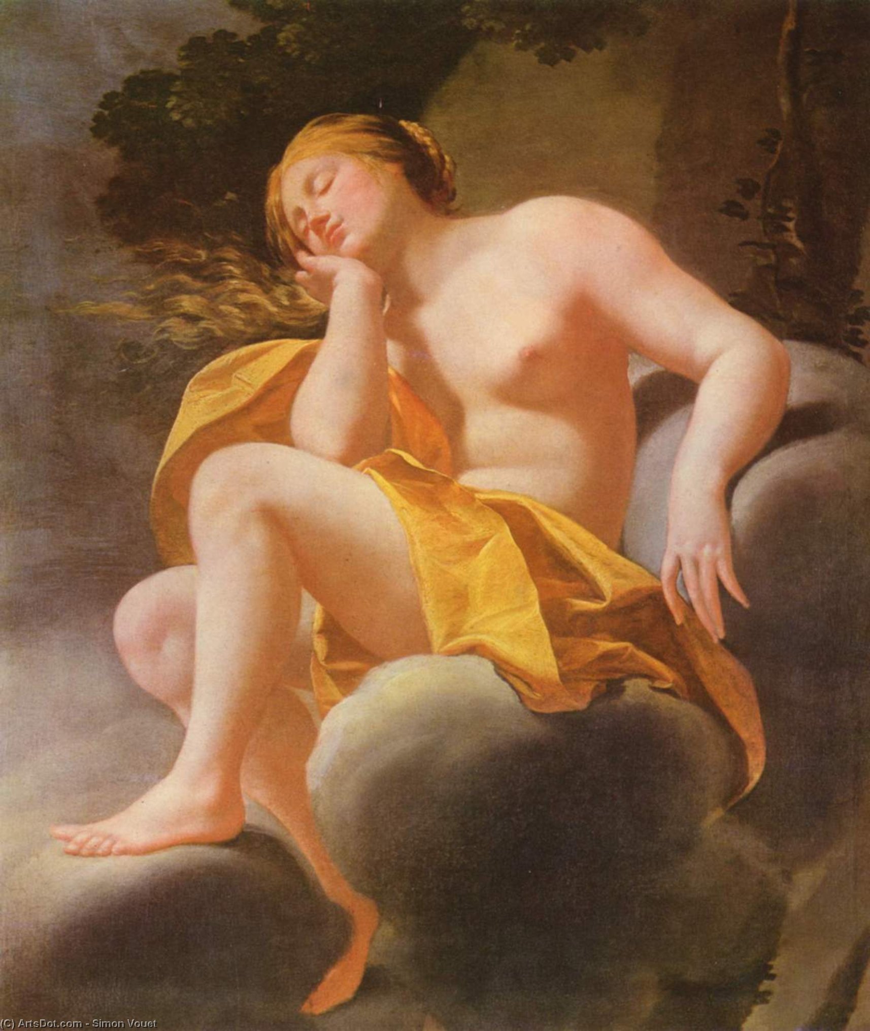 Order Art Reproductions Sleeping Venus, 1630 by Simon Vouet (1590-1649, France) | ArtsDot.com