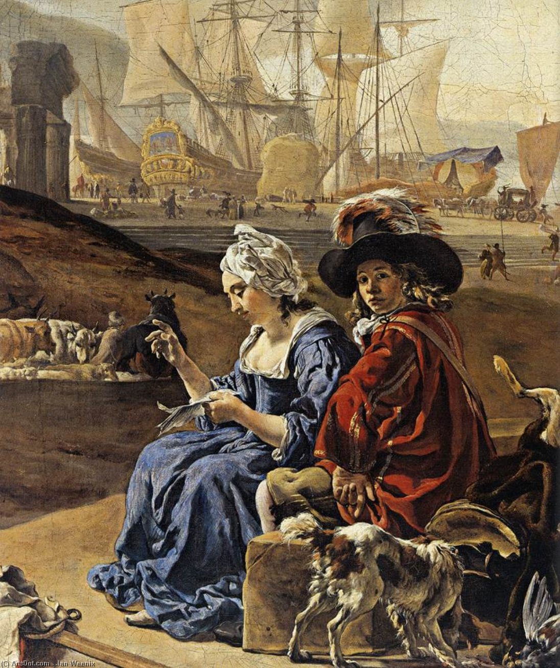 Buy Museum Art Reproductions An Italian Seaport (detail), 1666 by Jan Weenix (1641-1719, Netherlands) | ArtsDot.com