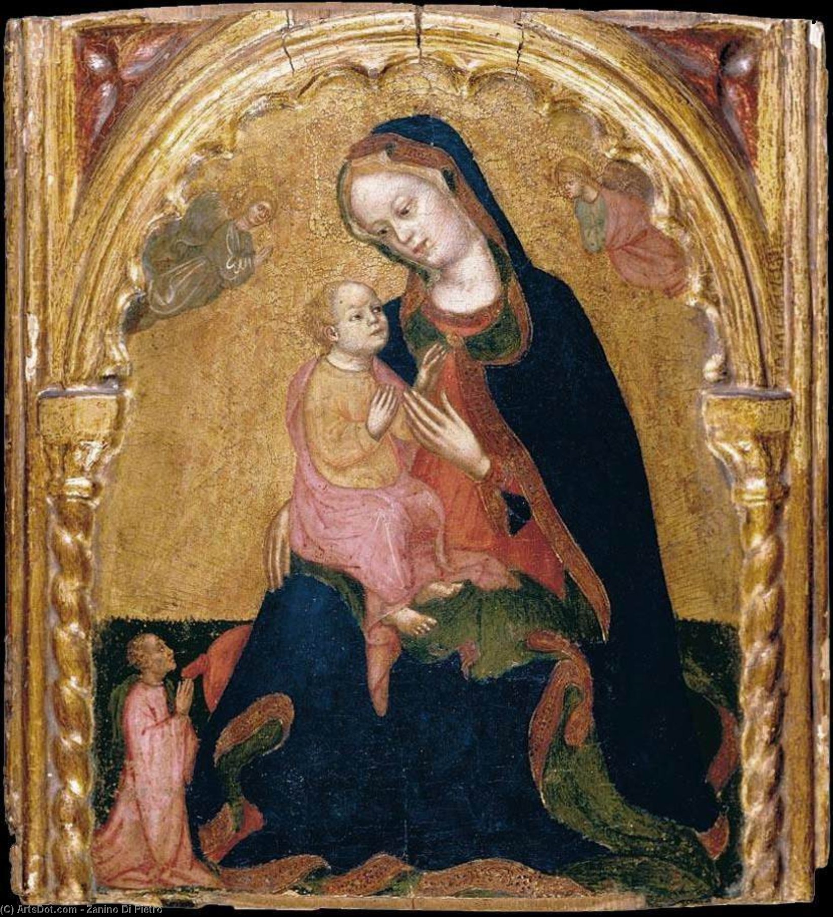 Order Artwork Replica Madonna of Humility with a Donor and Angels by Zanino Di Pietro (1389-1448, Italy) | ArtsDot.com
