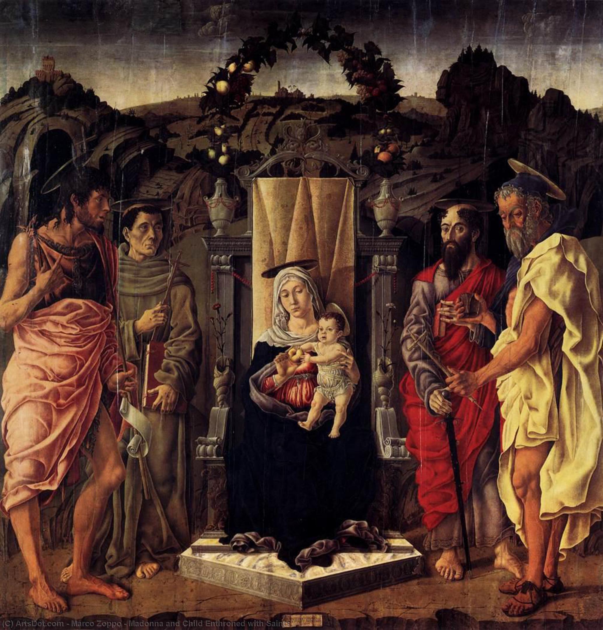 Buy Museum Art Reproductions Madonna and Child Enthroned with Saints, 1471 by Marco Zoppo (1433-1478, Italy) | ArtsDot.com