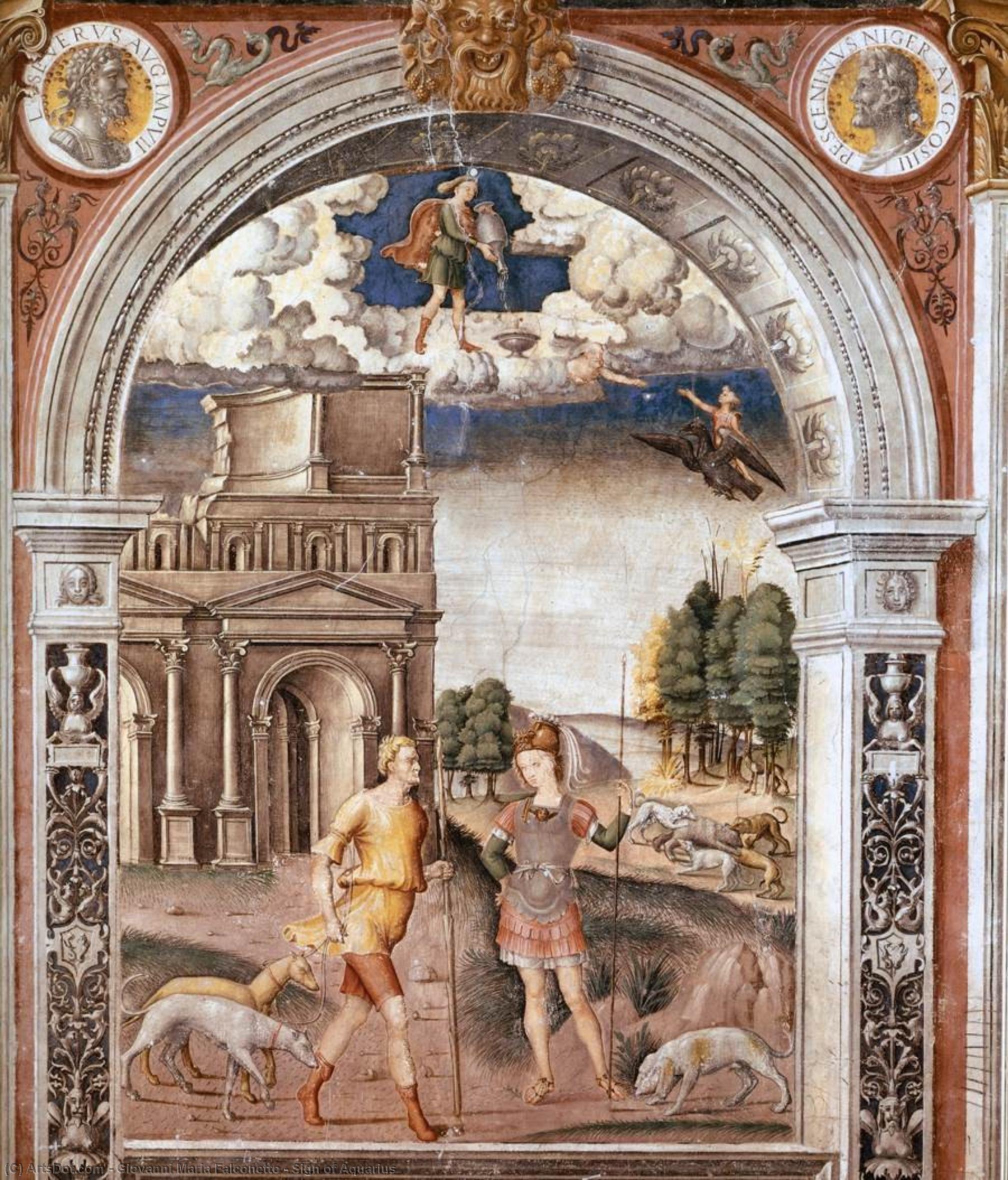 Buy Museum Art Reproductions Sign of Aquarius, 1515 by Giovanni Maria Falconetto (1468-1535, Italy) | ArtsDot.com