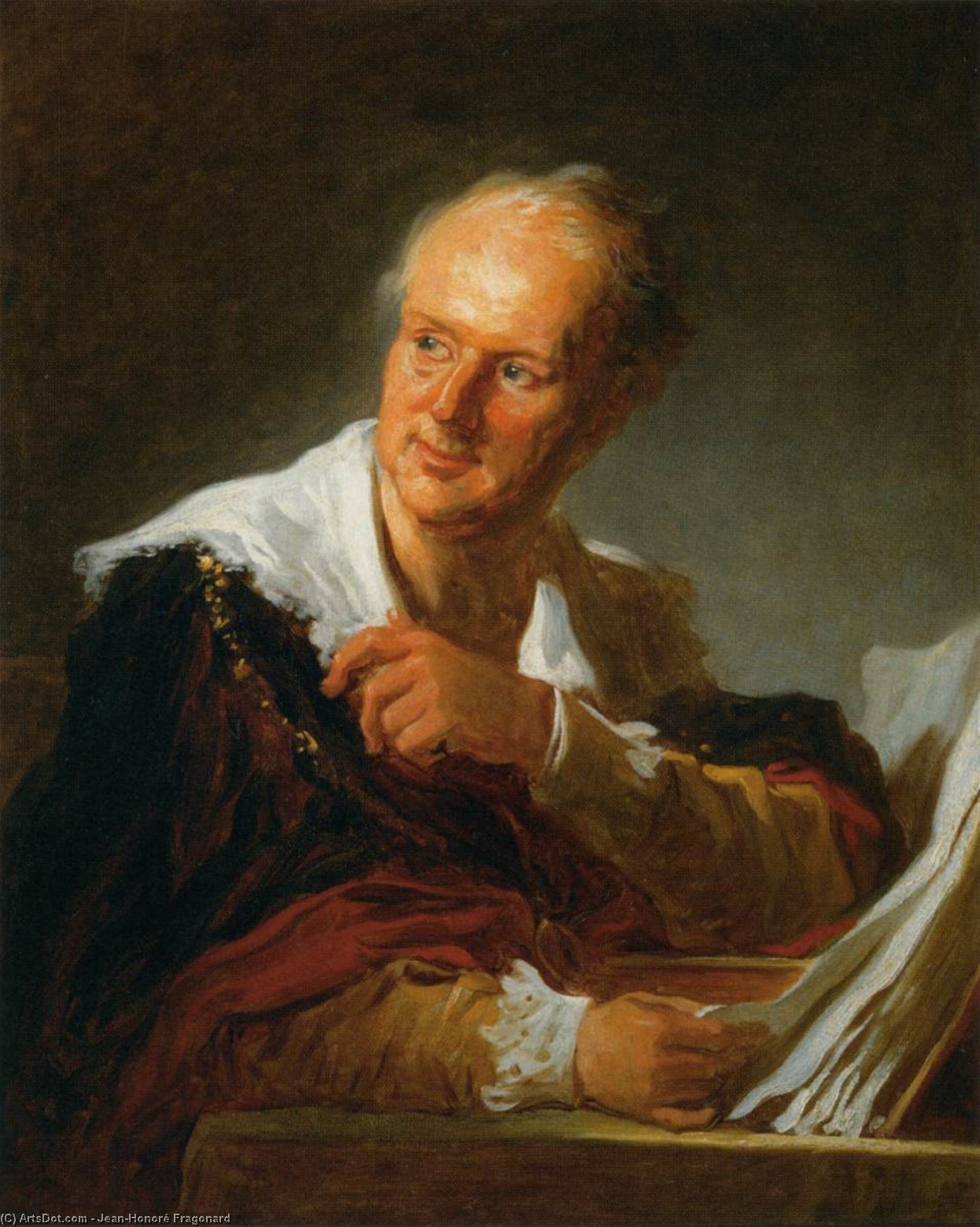Order Paintings Reproductions Denis Diderot (Fanciful Figure), 1769 by Jean-Honoré Fragonard (1732-1806, France) | ArtsDot.com