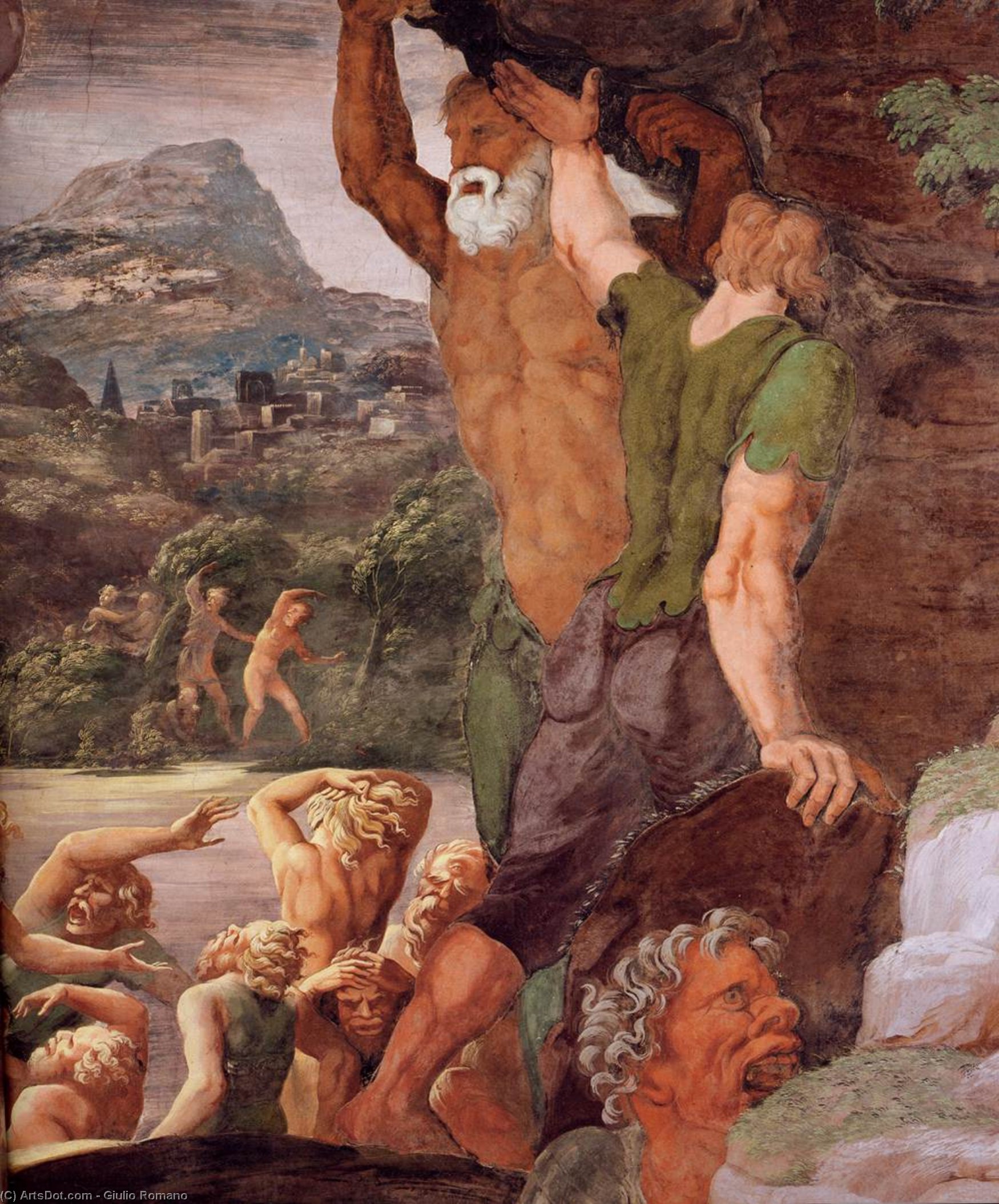 Order Oil Painting Replica Fresco on the south wall (detail) (12), 1532 by Giulio Romano (1499-1546, Italy) | ArtsDot.com