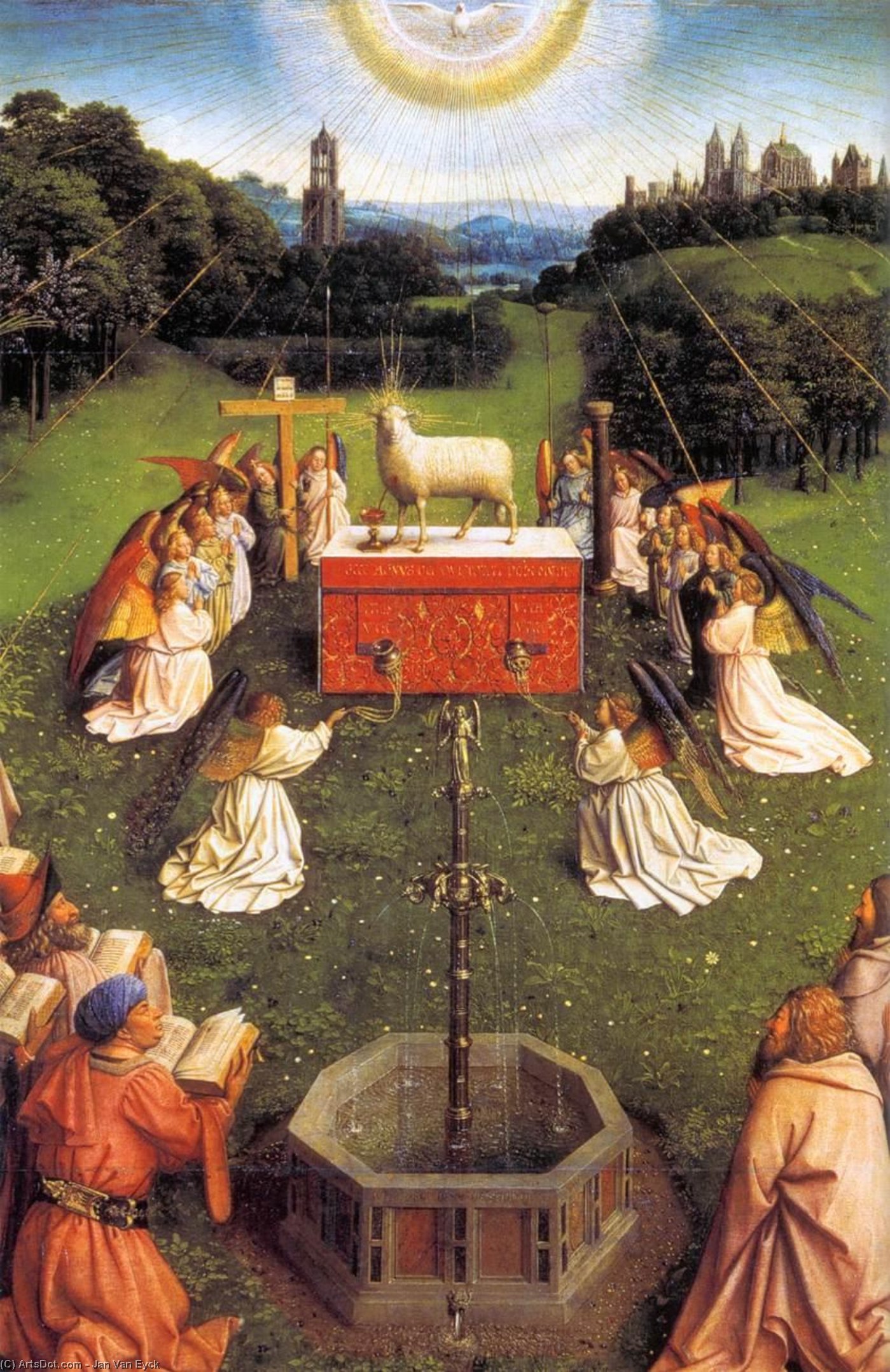Order Oil Painting Replica The Ghent Altarpiece: Adoration of the Lamb (detail) (30), 1425 by Jan Van Eyck (1390-1441, Netherlands) | ArtsDot.com