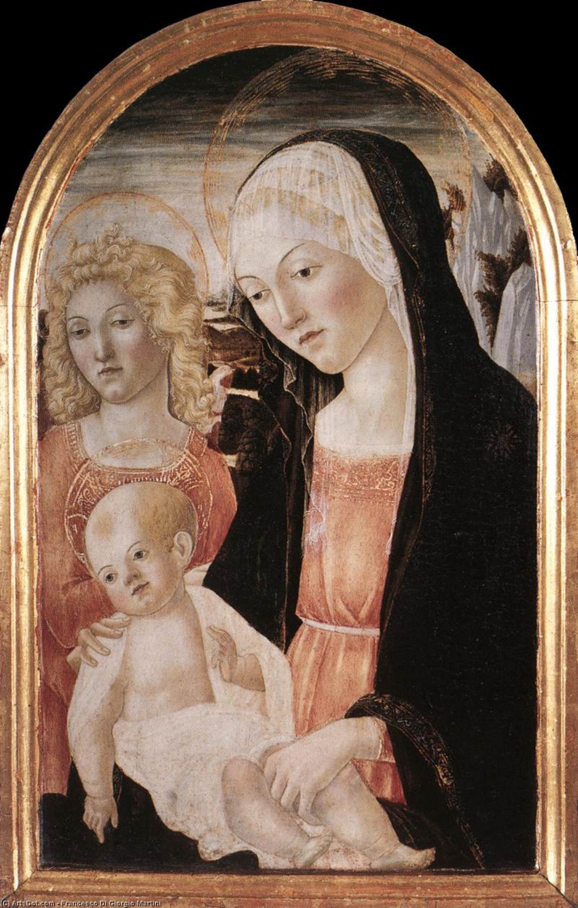 Buy Museum Art Reproductions Madonna and Child with an Angel, 1471 by Francesco Di Giorgio Martini (1439-1502, Italy) | ArtsDot.com