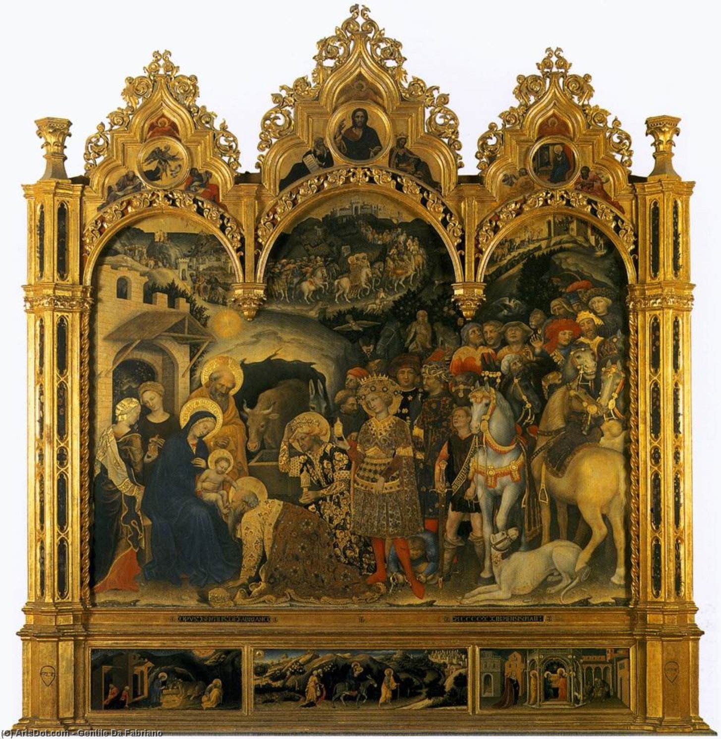 Order Paintings Reproductions Adoration of the Magi (11), 1423 by Gentile Da Fabriano (1370-1427, Italy) | ArtsDot.com