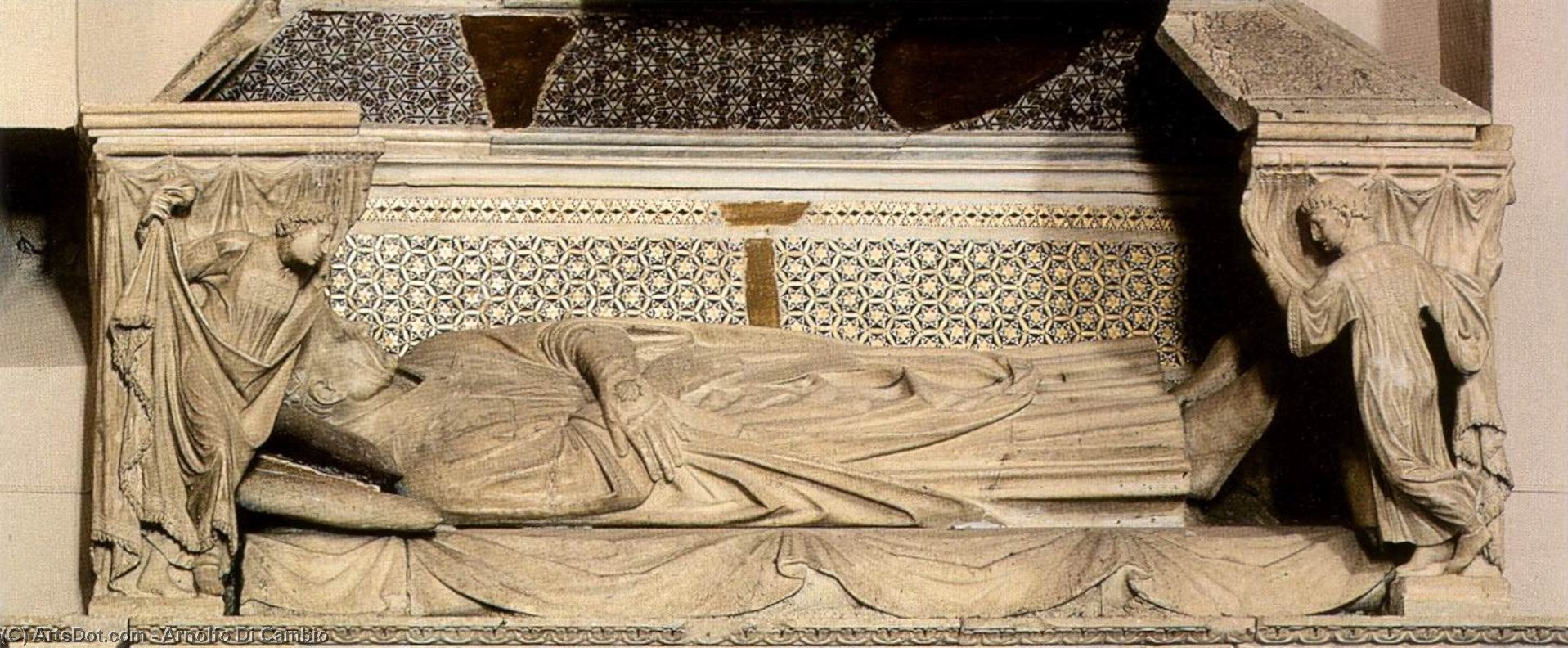 Order Oil Painting Replica Tomb of Cardinal de Braye (detail) (11) by Arnolfo Di Cambio (1245-1310, Italy) | ArtsDot.com
