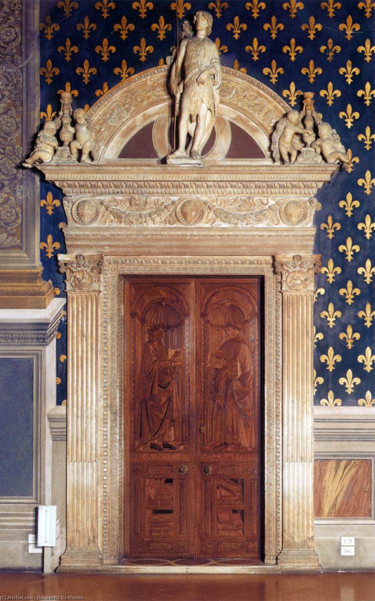 Buy Museum Art Reproductions West wall portal of the Sala dei Gigli, 1470 by Benedetto Da Maiano (1446-1497, Italy) | ArtsDot.com
