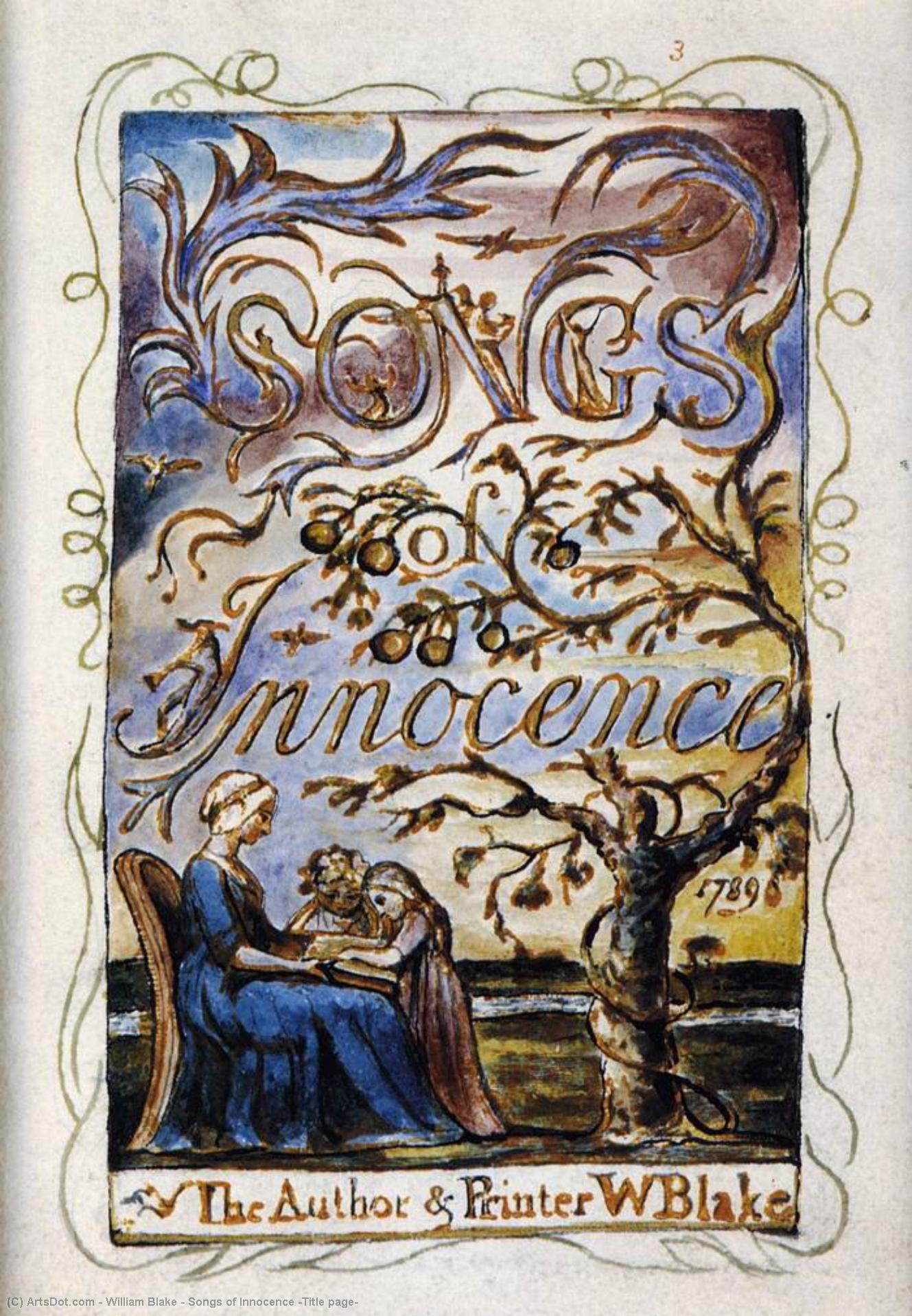 Order Oil Painting Replica Songs of Innocence (Title page), 1825 by William Blake (1757-1827, United Kingdom) | ArtsDot.com