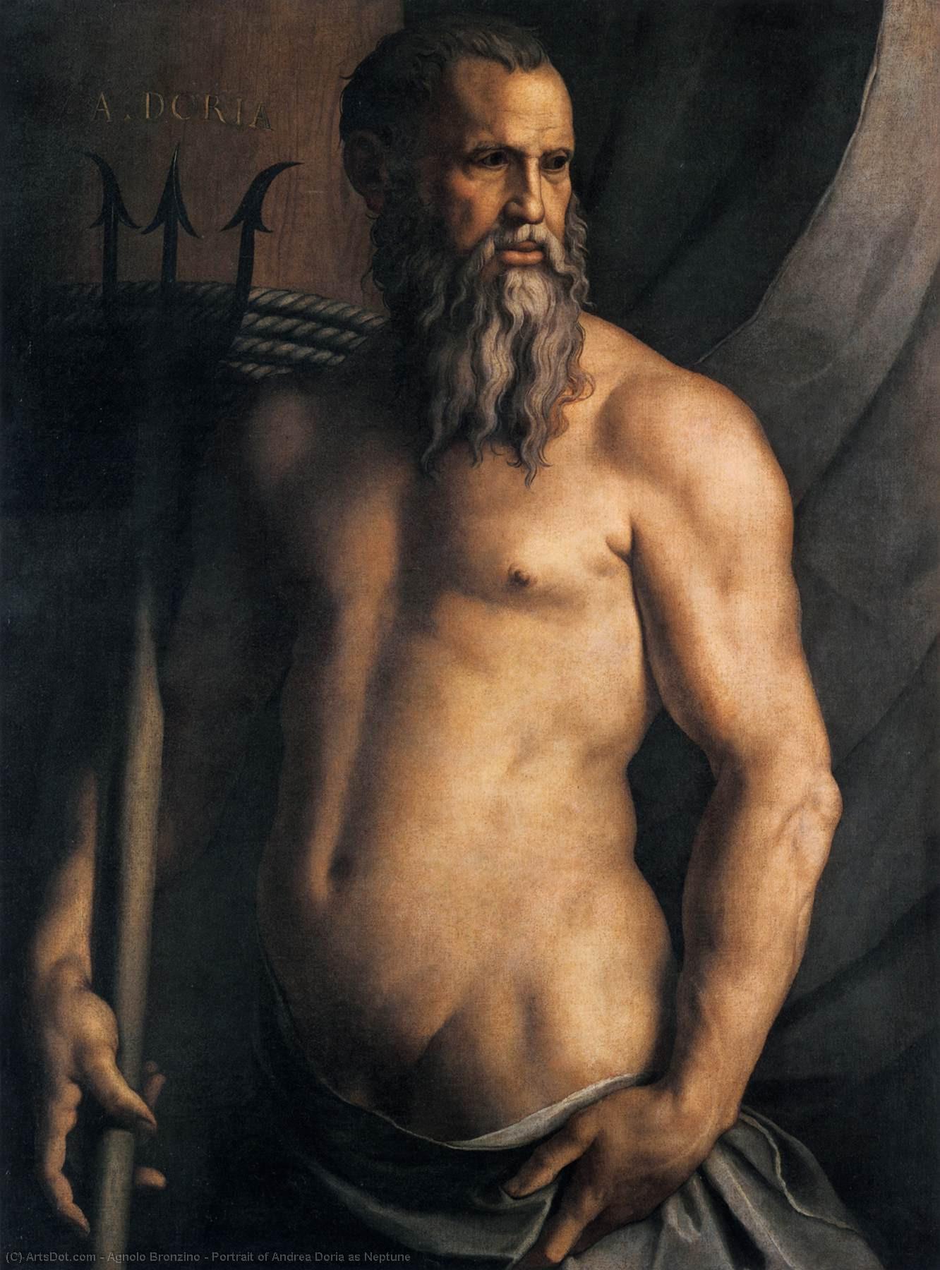 Order Artwork Replica Portrait of Andrea Doria as Neptune, 1550 by Agnolo Bronzino (1503-1572, Italy) | ArtsDot.com