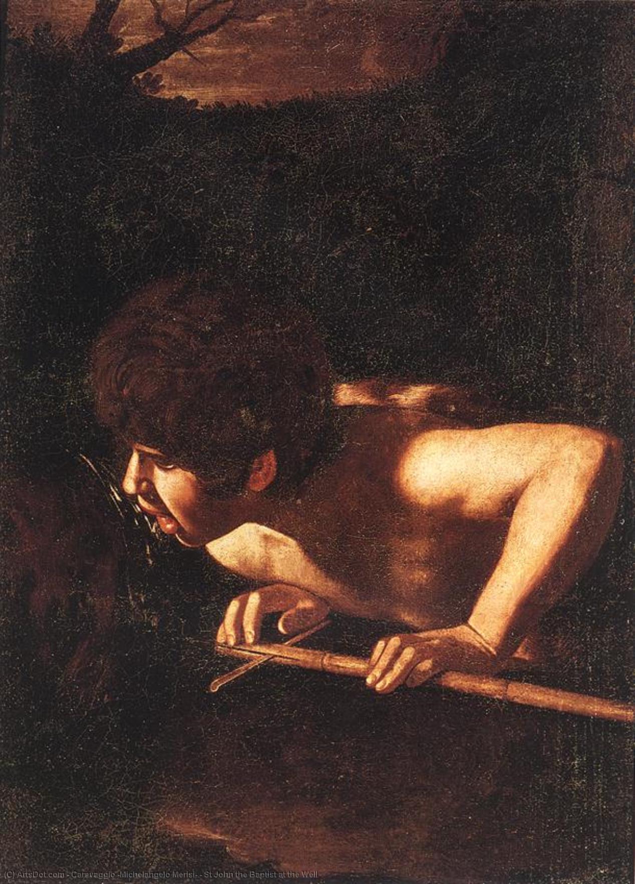Order Art Reproductions St John the Baptist at the Well, 1607 by Caravaggio (Michelangelo Merisi) (1571-1610, Spain) | ArtsDot.com