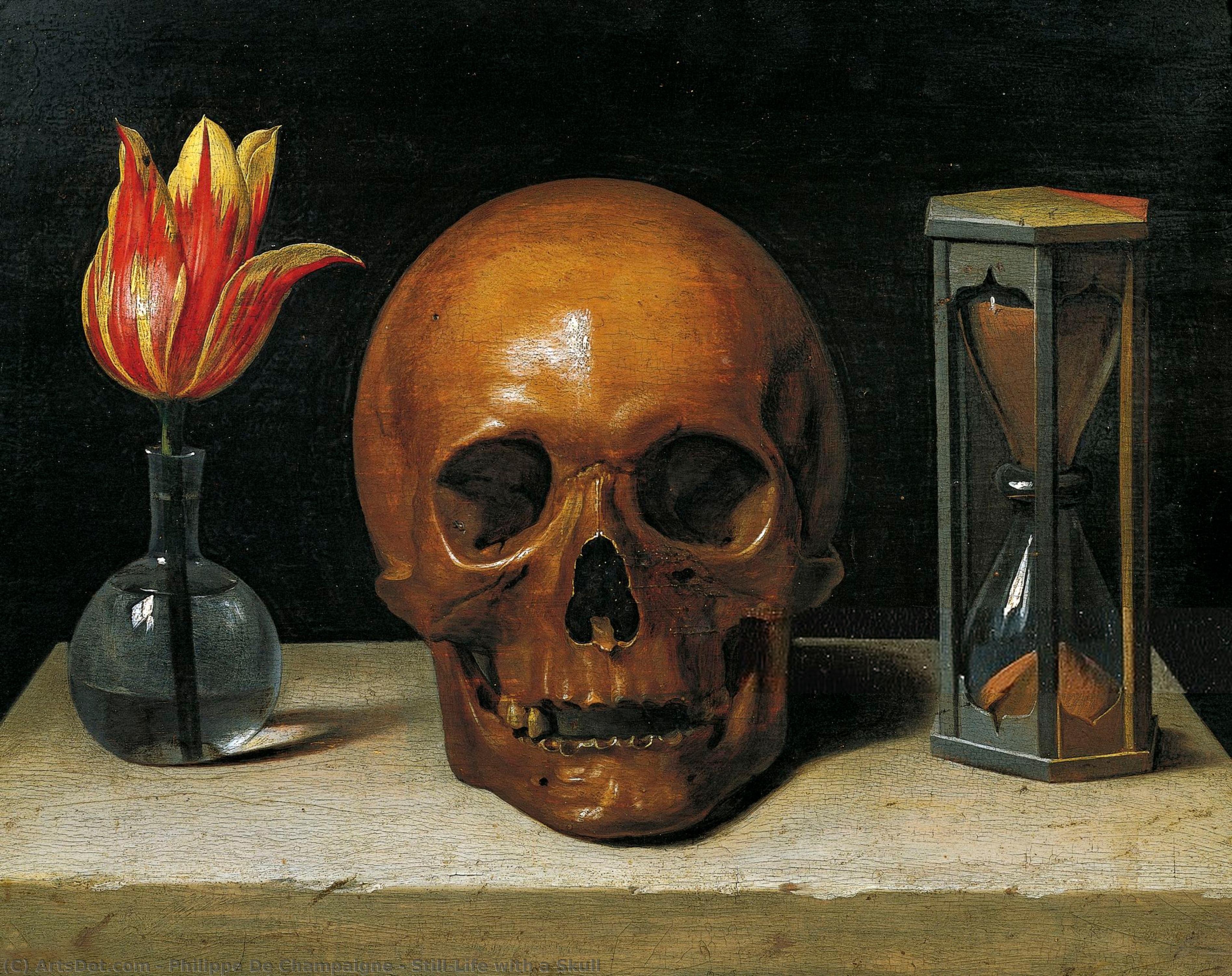 Order Oil Painting Replica Still-Life with a Skull by Philippe De Champaigne (1602-1674, Netherlands) | ArtsDot.com