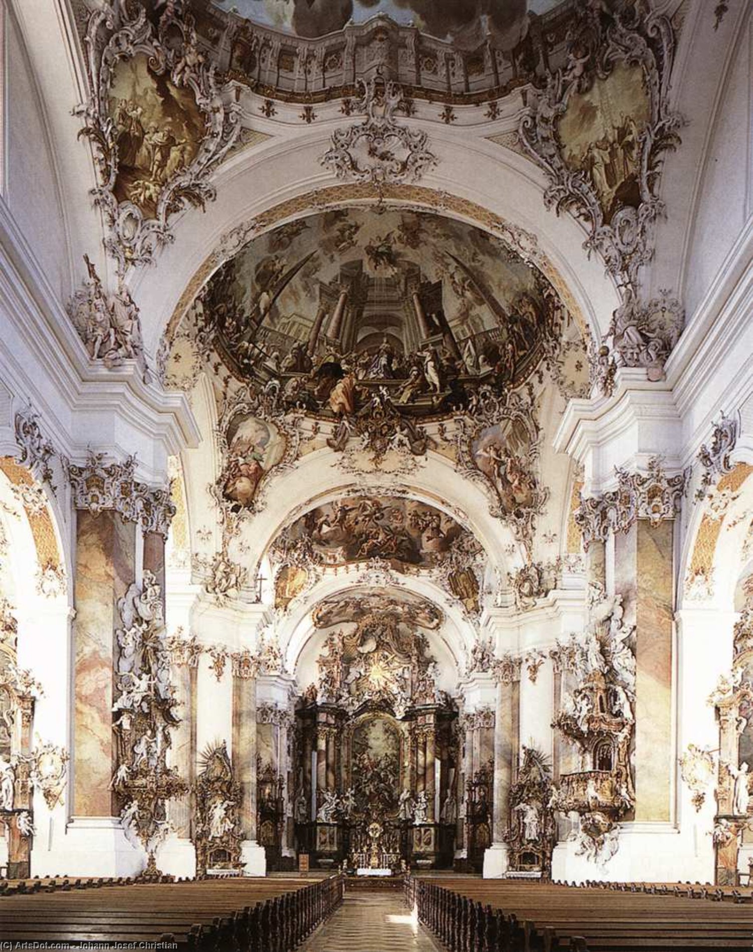 Order Oil Painting Replica Interior with decoration, 1739 by Johann Josef Christian (1706-1777, Germany) | ArtsDot.com