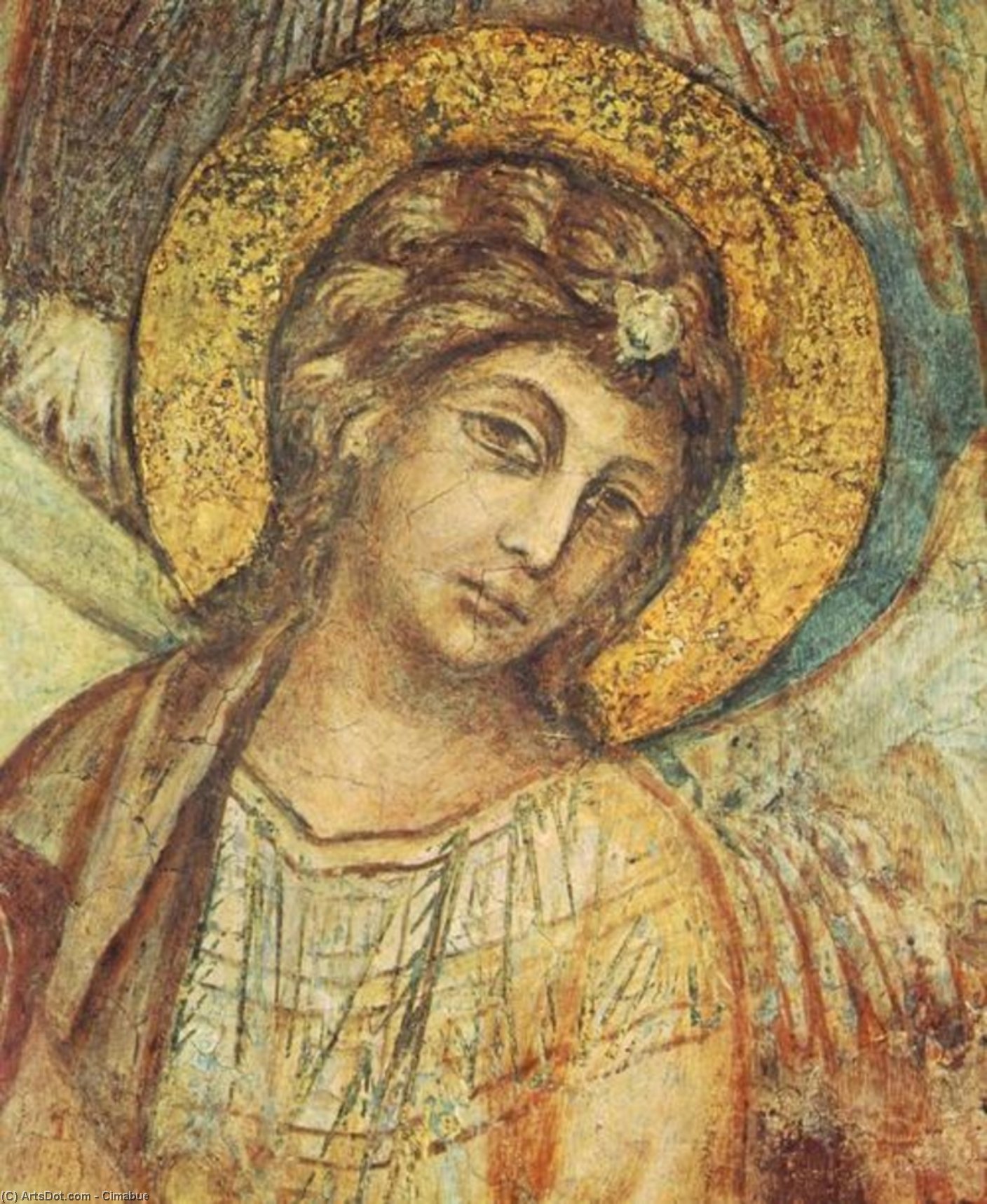 Order Oil Painting Replica Madonna Enthroned with the Child, St Francis and four Angels (detail), 1278 by Cimabue (1240-1302, Italy) | ArtsDot.com