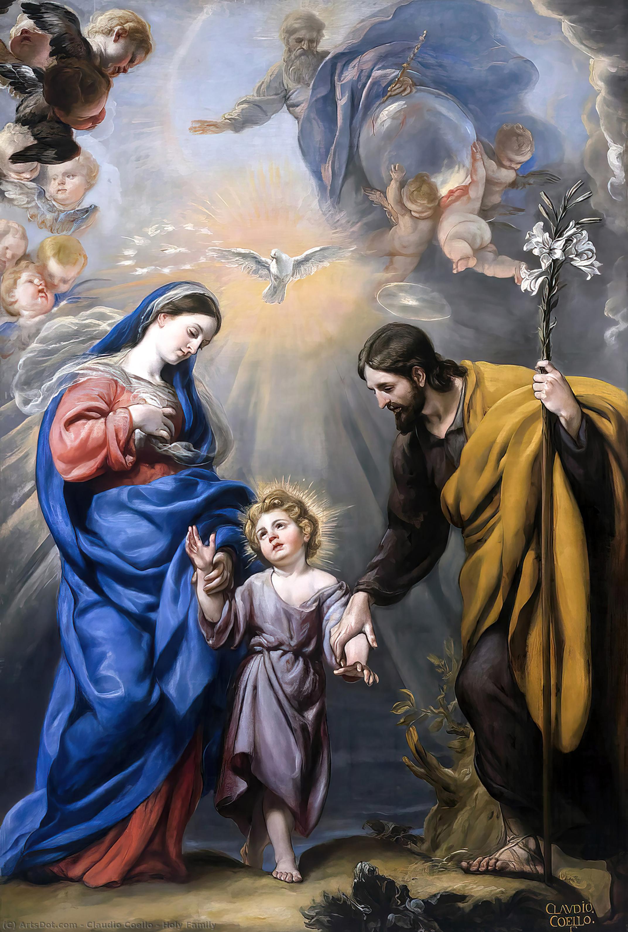 Order Paintings Reproductions Holy Family by Claudio Coello (1642-1693, Spain) | ArtsDot.com
