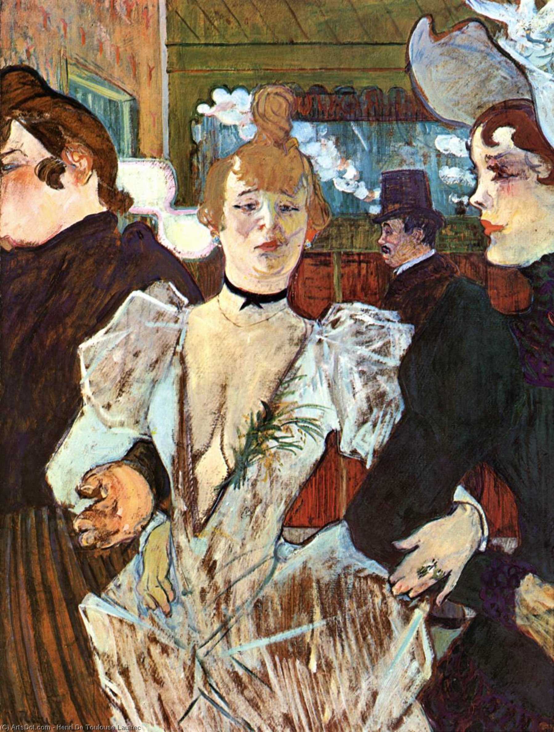 Buy Museum Art Reproductions La Goulue Arriving at the Moulin Rouge with Two Women, 1892 by Henri De Toulouse Lautrec (1864-1901, France) | ArtsDot.com