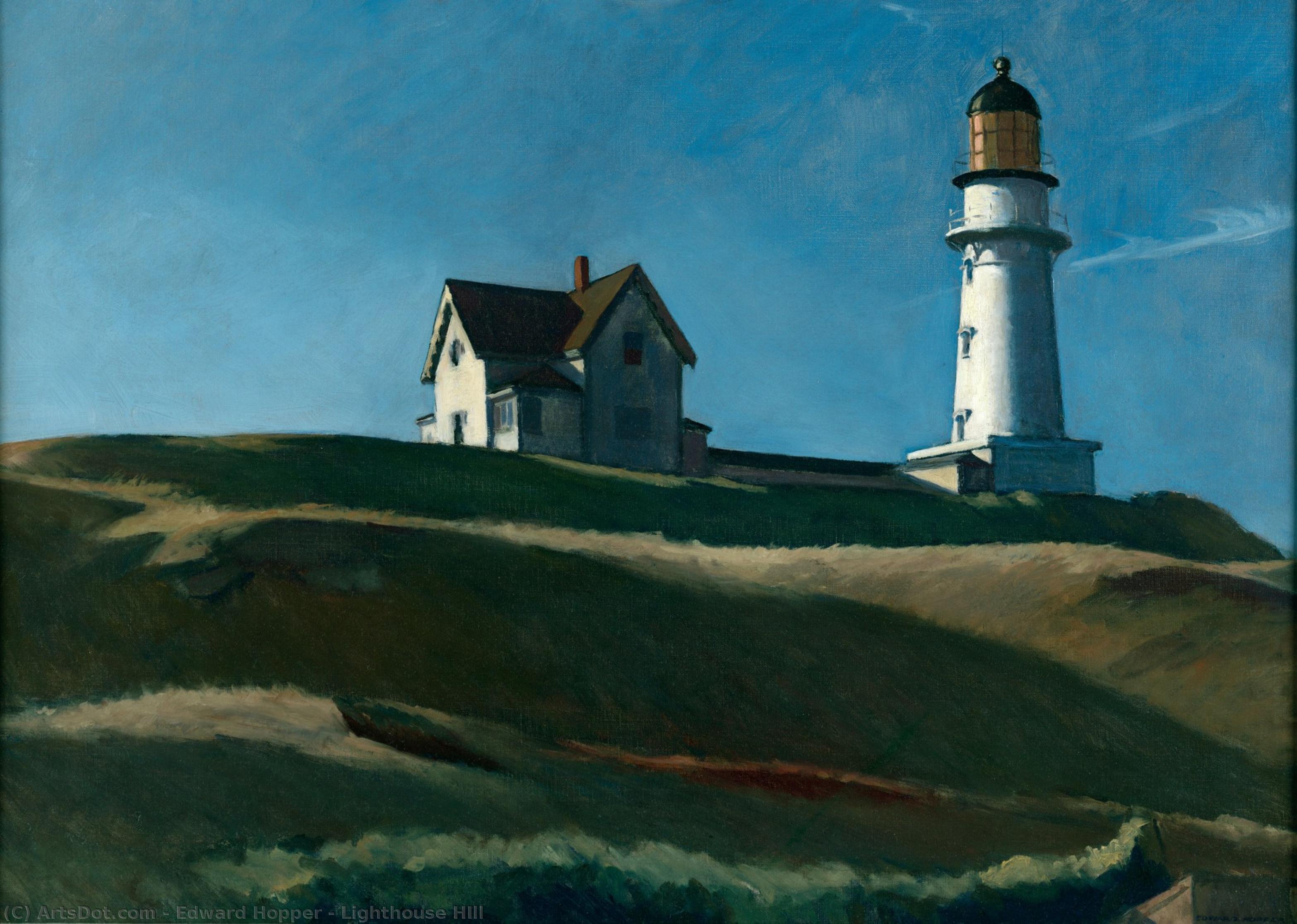 Order Oil Painting Replica Lighthouse HIll, 1927 by Edward Hopper (Inspired By) (1931-1967, United States) | ArtsDot.com