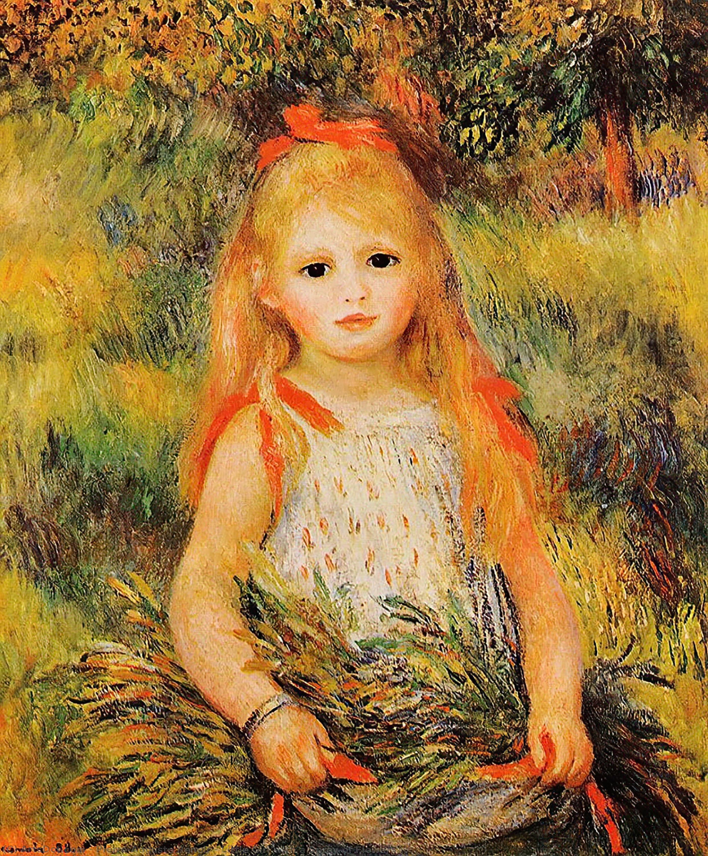 Buy Museum Art Reproductions Little Girl with a Spray of Flowers, 1888 by Pierre-Auguste Renoir (1841-1919, France) | ArtsDot.com