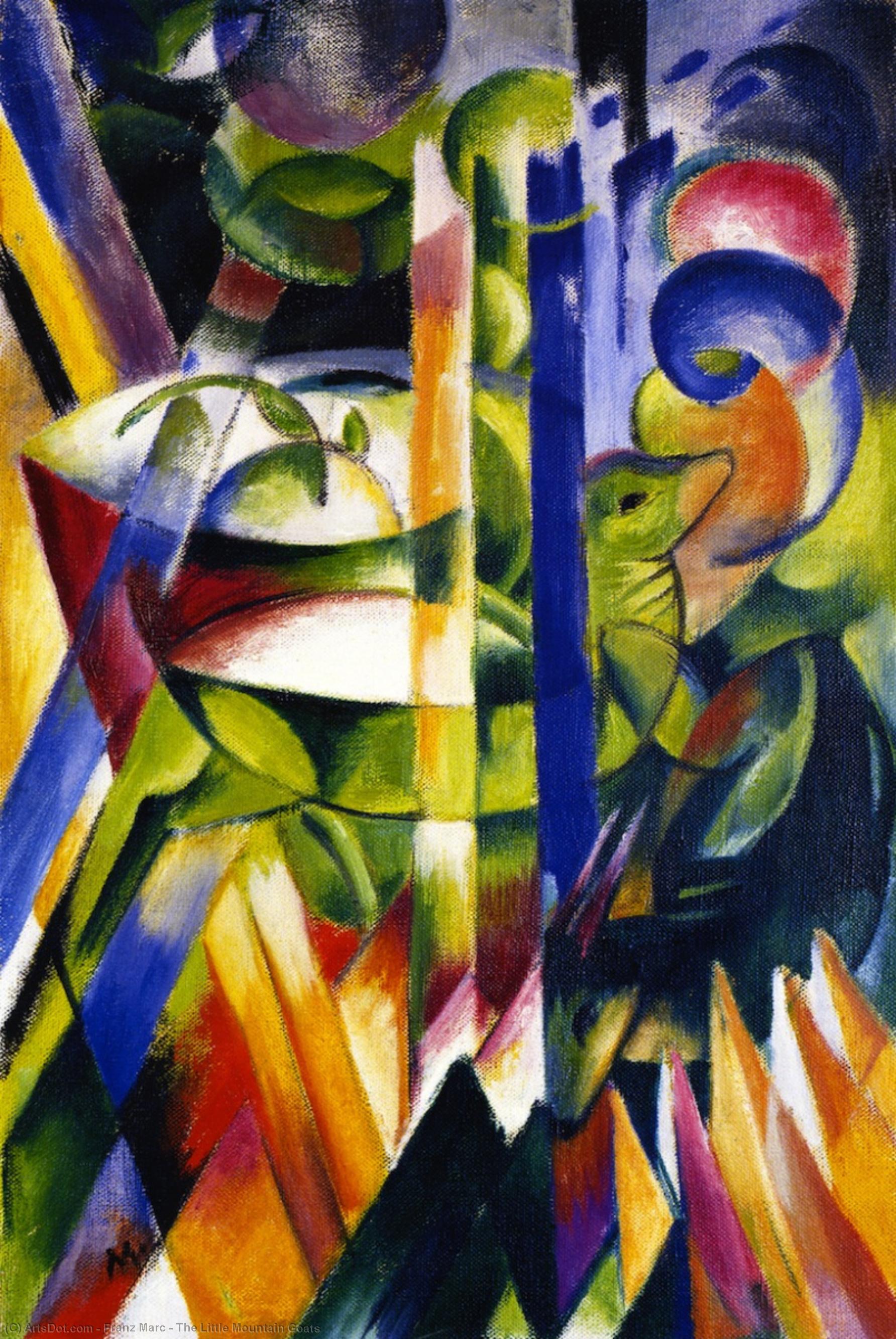 Buy Museum Art Reproductions The Little Mountain Goats, 1914 by Franz Marc (1880-1916, Germany) | ArtsDot.com