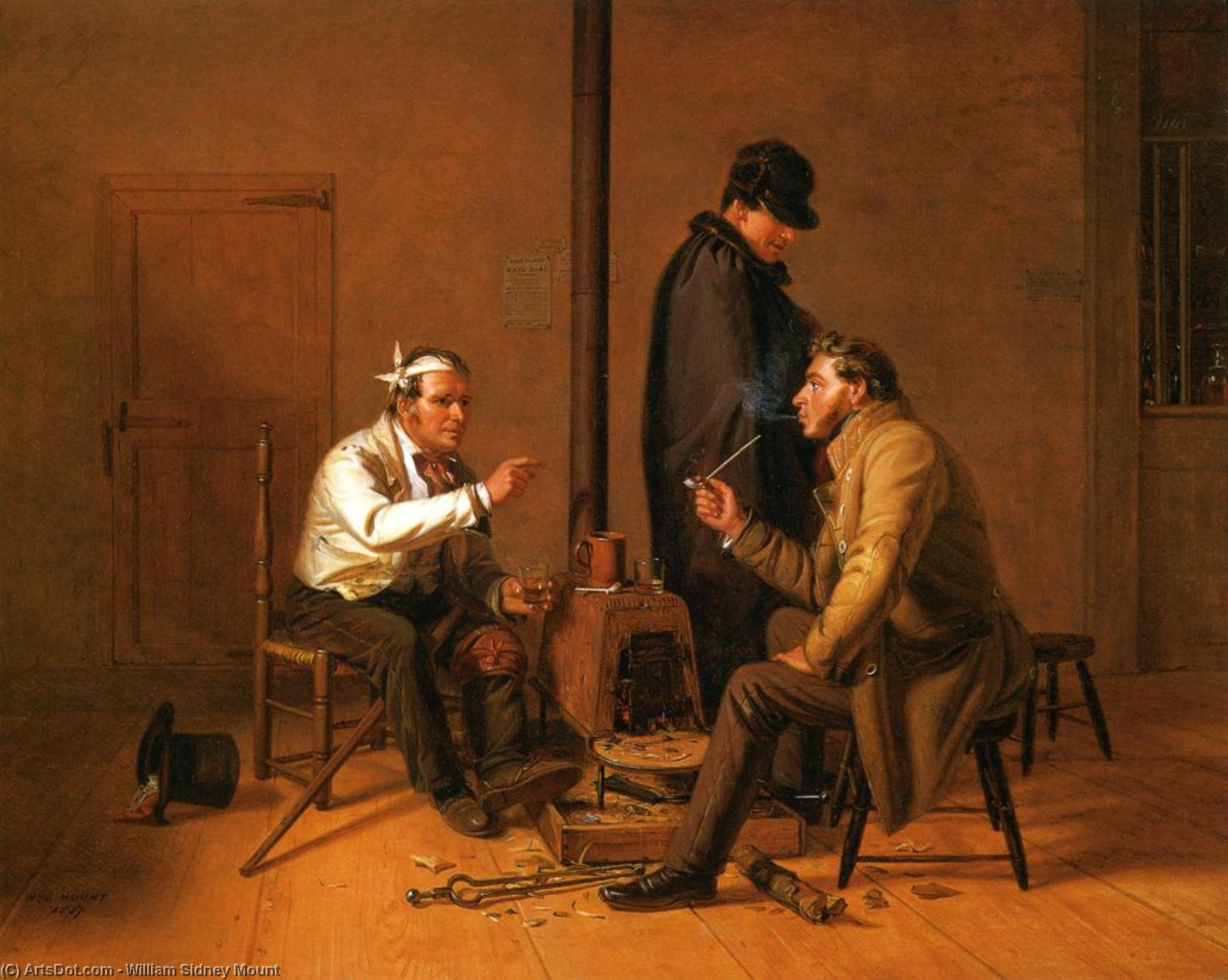 Order Oil Painting Replica The Long Story (also known as The Tough Story), 1837 by William Sidney Mount (1807-1868, United States) | ArtsDot.com