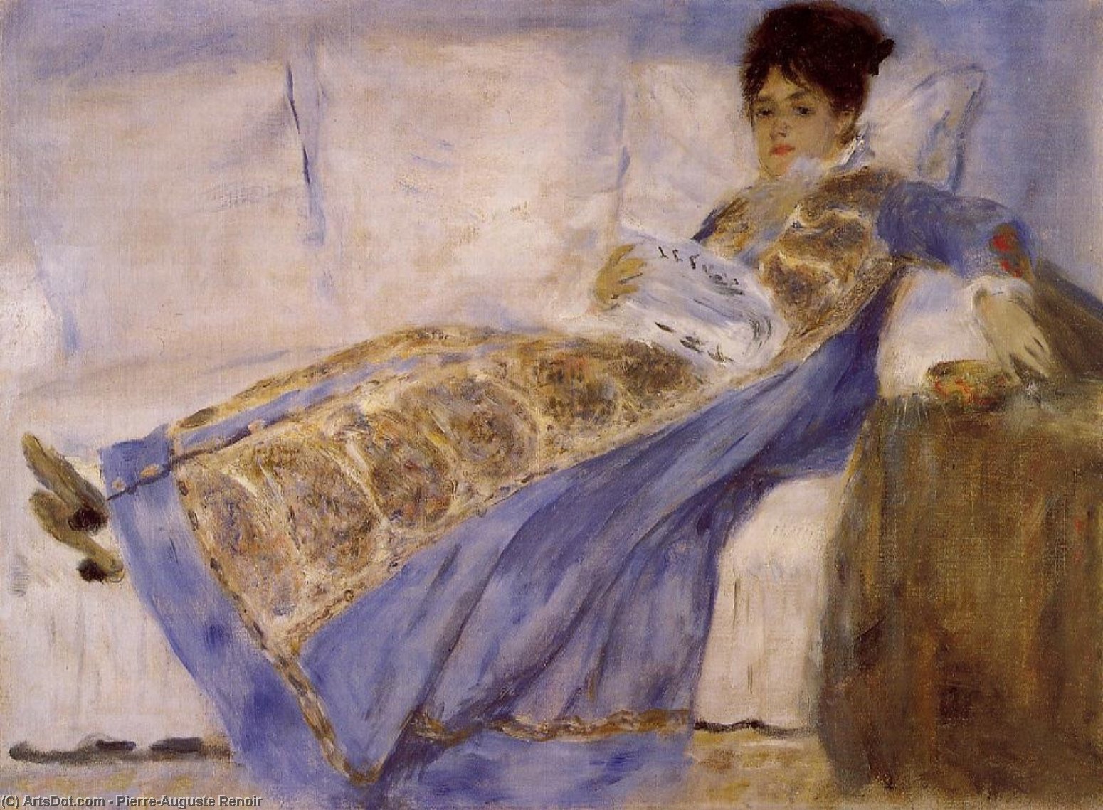 Order Oil Painting Replica Madame Monet on a Sofa, 1874 by Pierre-Auguste Renoir (1841-1919, France) | ArtsDot.com