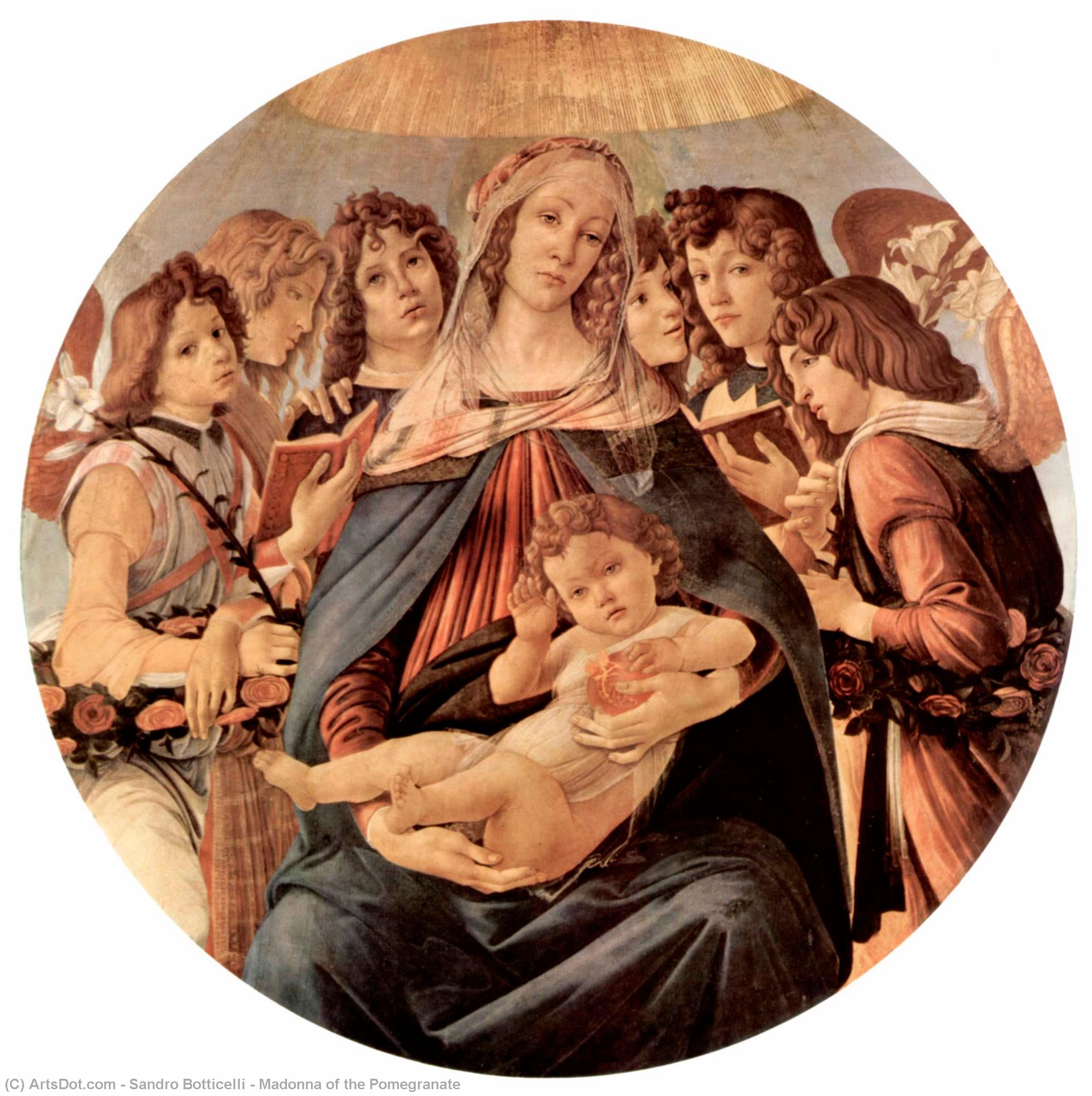 Order Art Reproductions Madonna of the Pomegranate, 1487 by Sandro Botticelli (1445-1510, Italy) | ArtsDot.com