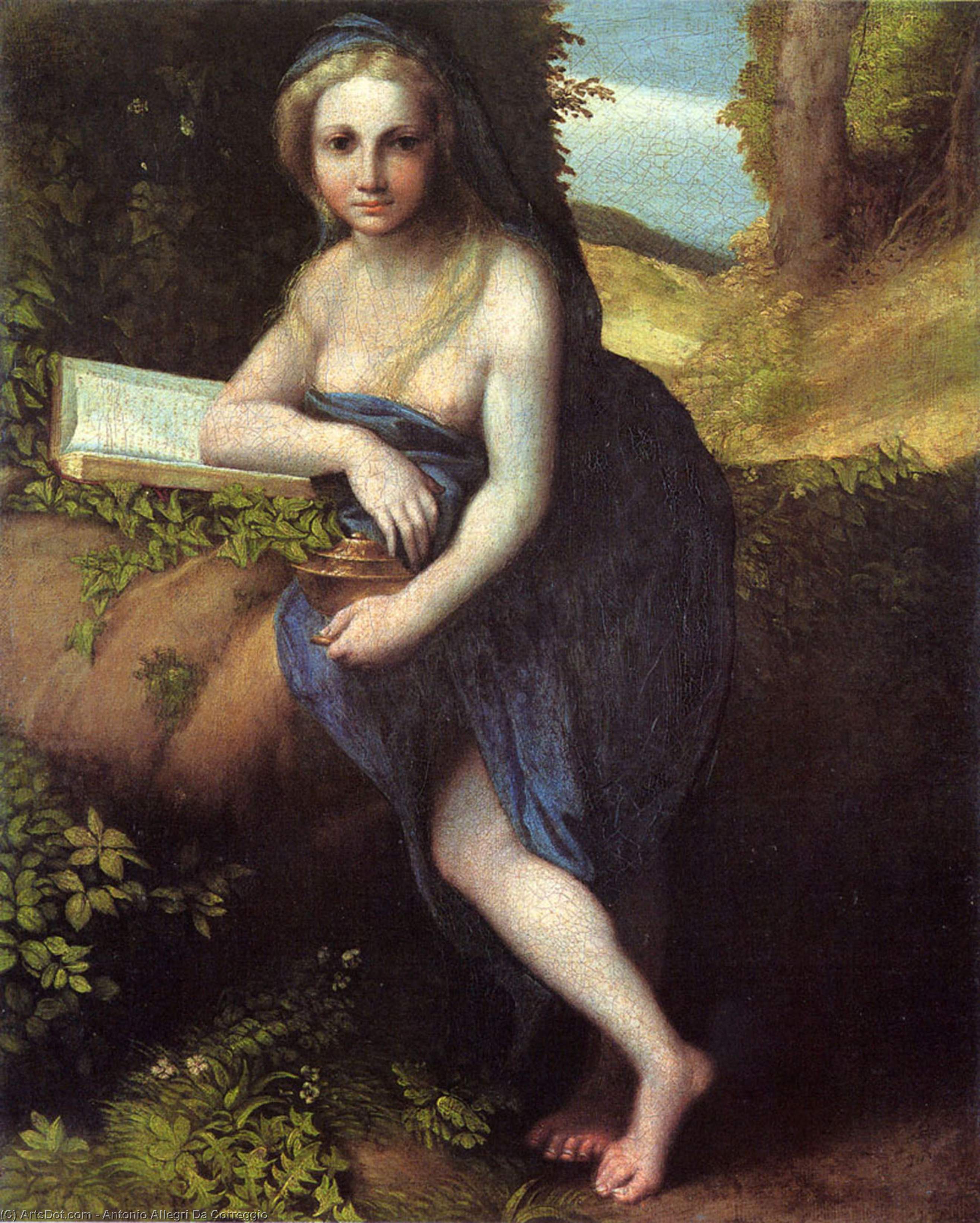 Order Paintings Reproductions The Magdalene, 1519 by Antonio Allegri Da Correggio (1489-1534, Italy) | ArtsDot.com