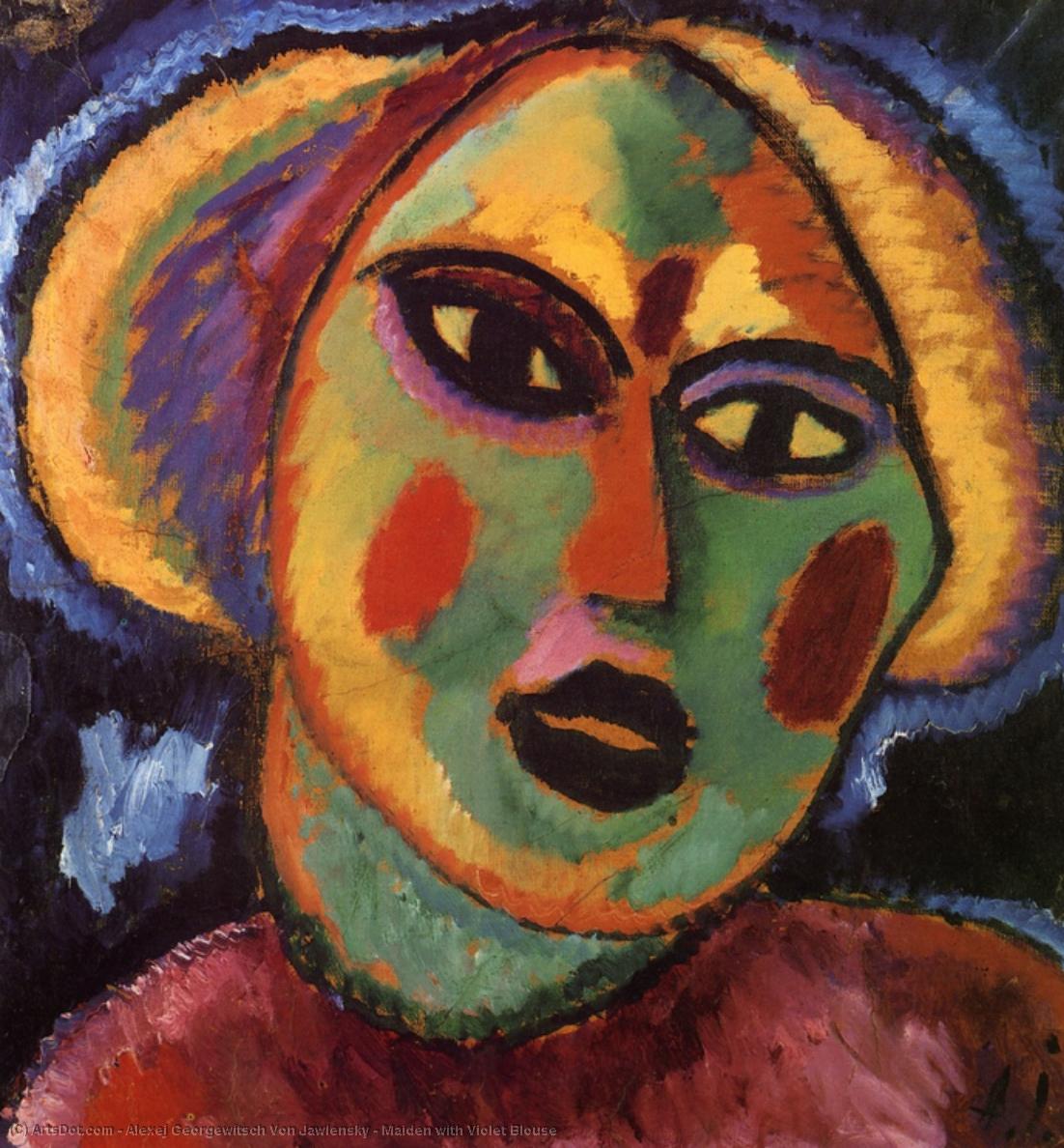 Buy Museum Art Reproductions Maiden with Violet Blouse, 1912 by Alexej Georgewitsch Von Jawlensky (1864-1941, Russia) | ArtsDot.com