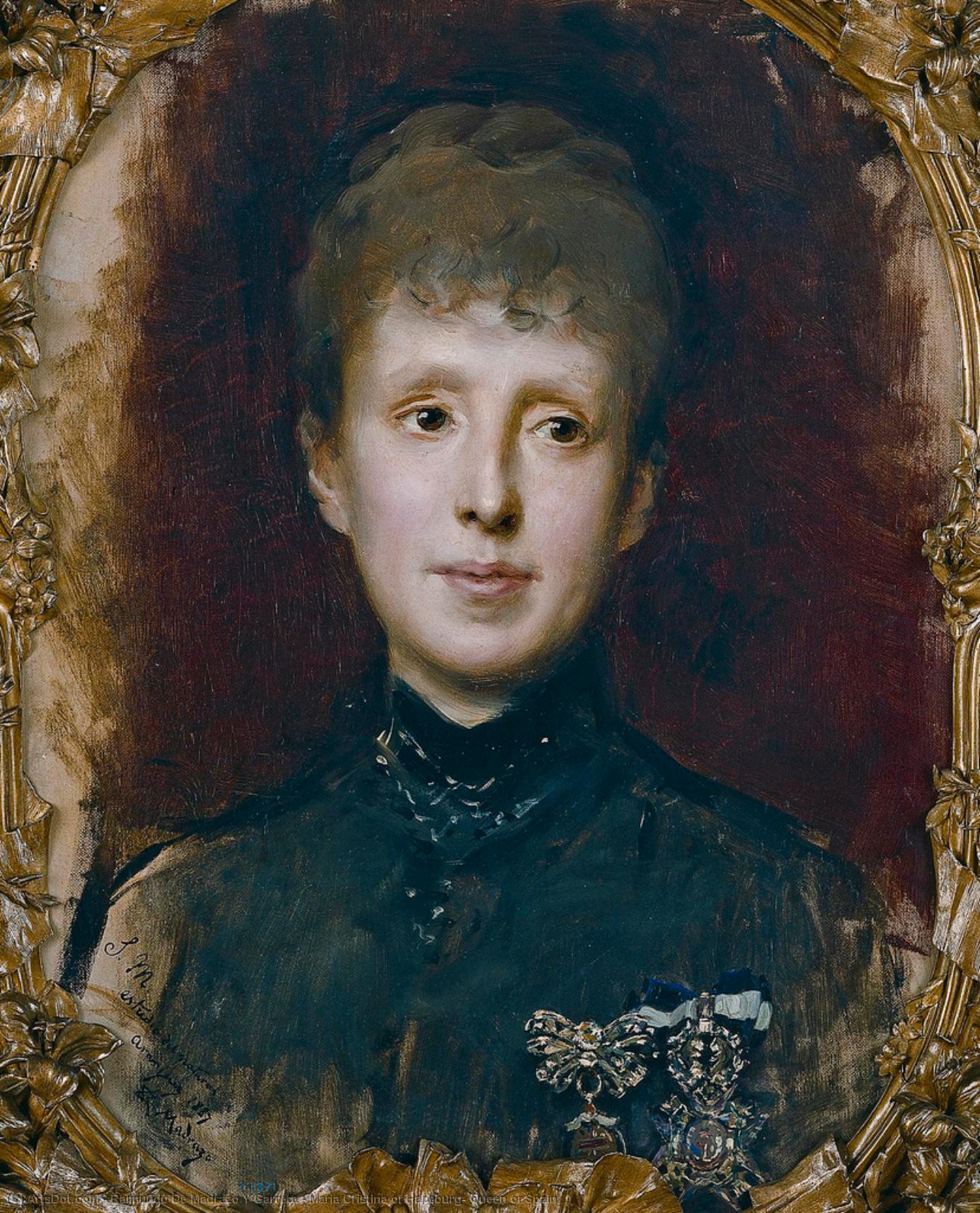 Buy Museum Art Reproductions Maria Cristina of Hapsburg, Queen of Spain by Raimundo De Madrazo Y Garreta (1841-1920, Italy) | ArtsDot.com