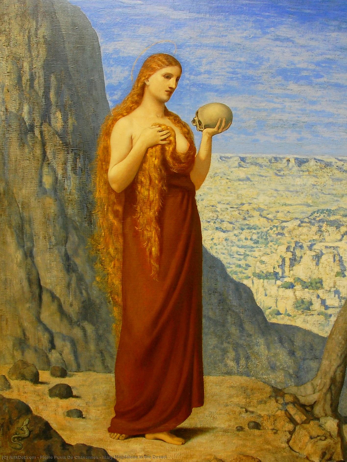 Order Oil Painting Replica Mary Magdalene in the Desert, 1869 by Pierre Puvis De Chavannes (1824-1898, France) | ArtsDot.com