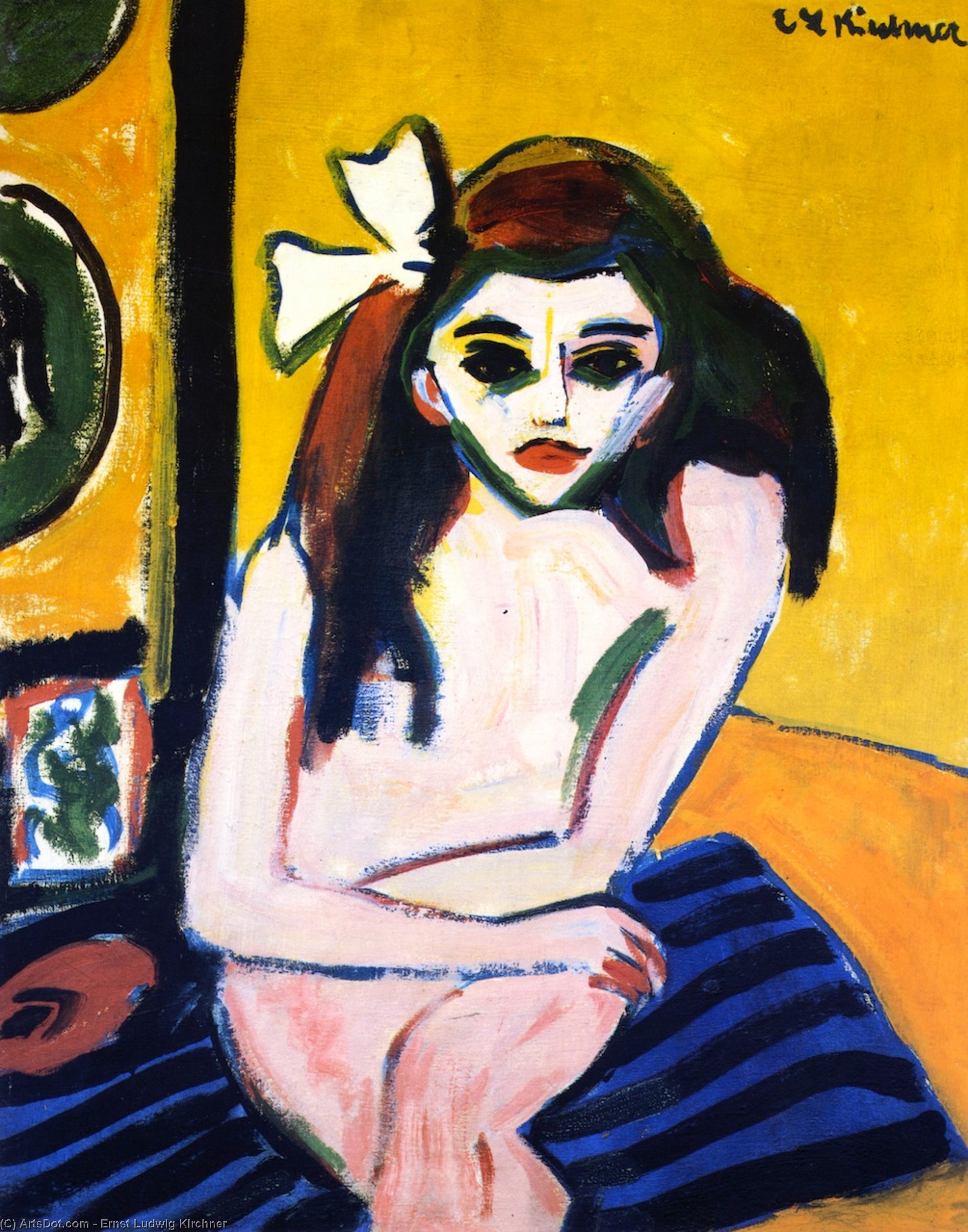 顺序 油畫 Marzella 。, 1909 通过 Ernst Ludwig Kirchner (1880-1938, Germany) | ArtsDot.com