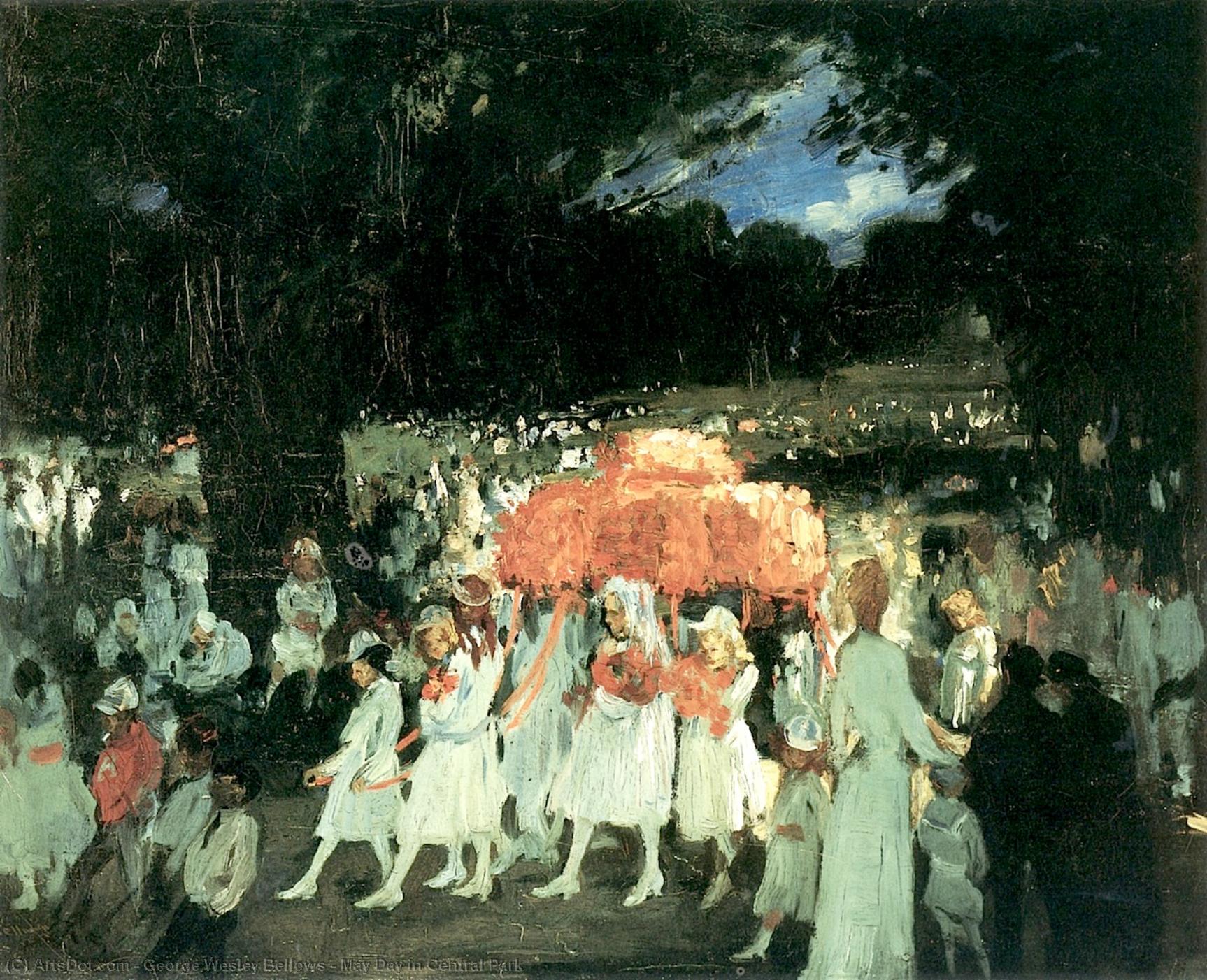 Buy Museum Art Reproductions May Day in Central Park, 1905 by George Wesley Bellows (1882-1925, United States) | ArtsDot.com