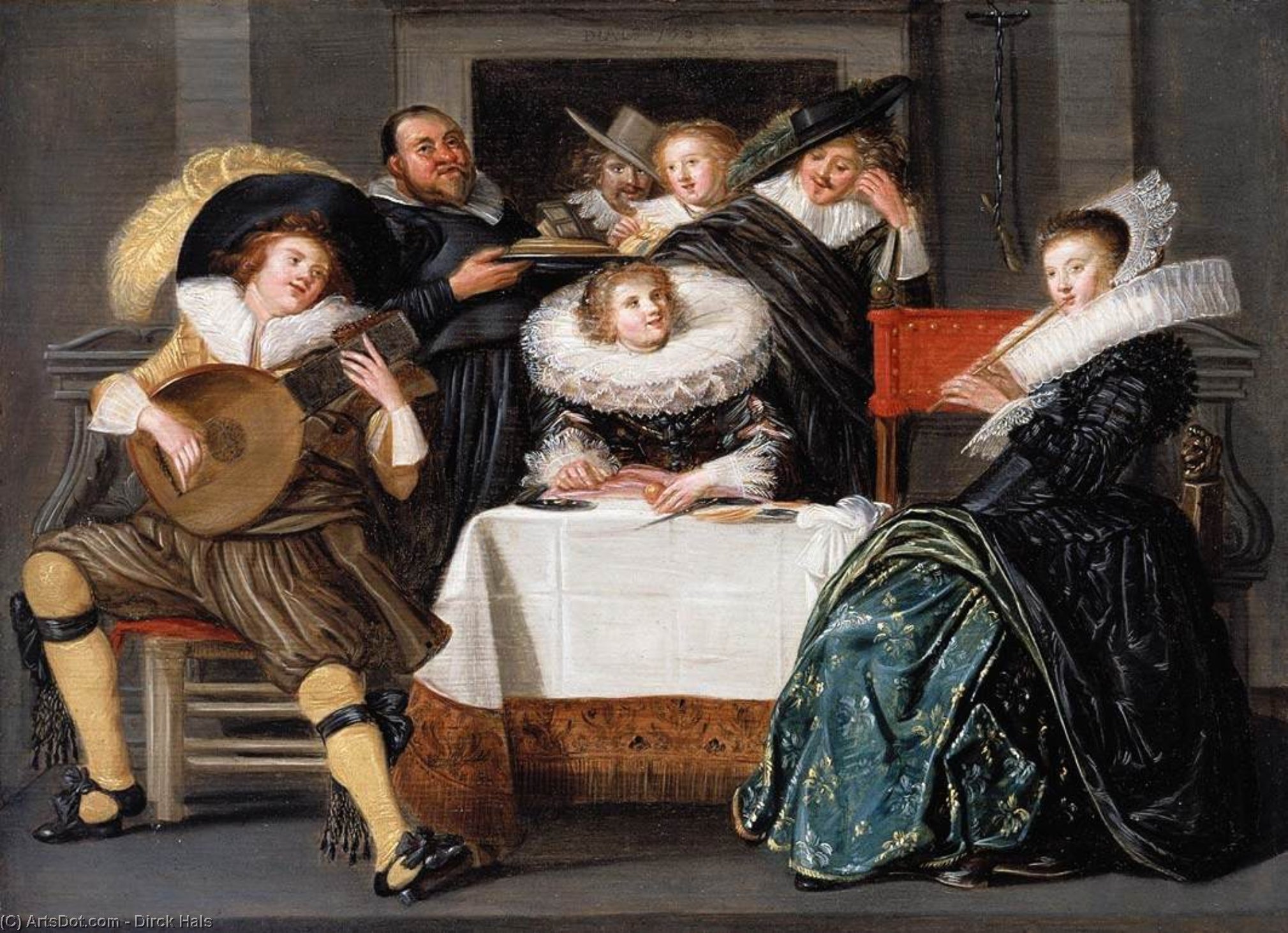 Buy Museum Art Reproductions A Merry Company Making Music, 1623 by Dirck Hals (1591-1656, Netherlands) | ArtsDot.com