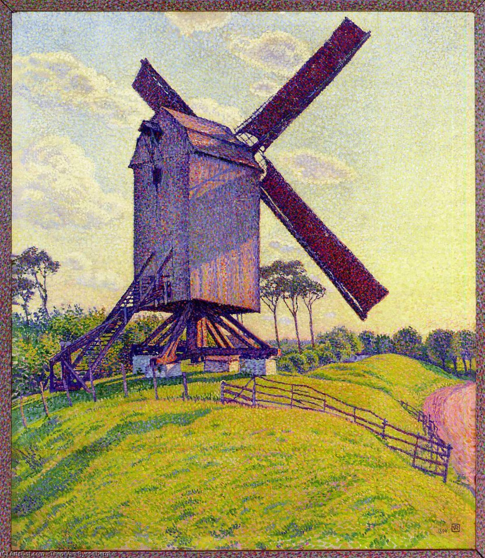 Buy Museum Art Reproductions The Mill at Kelf, 1894 by Theo Van Rysselberghe (1862-1926, Belgium) | ArtsDot.com