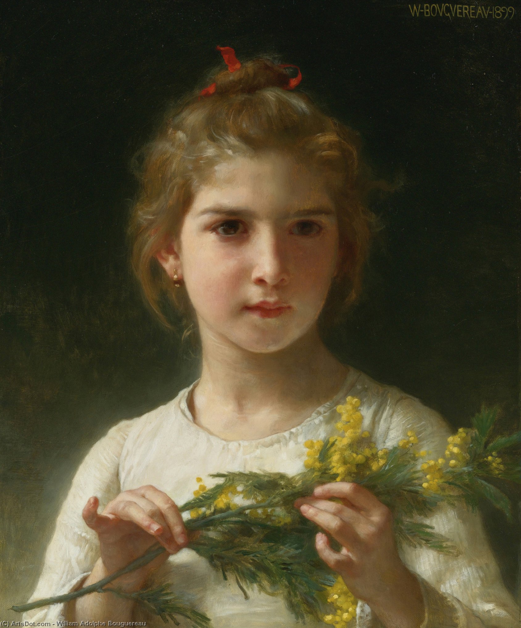 Order Paintings Reproductions Mimosa, 1899 by William Adolphe Bouguereau (1825-1905, France) | ArtsDot.com