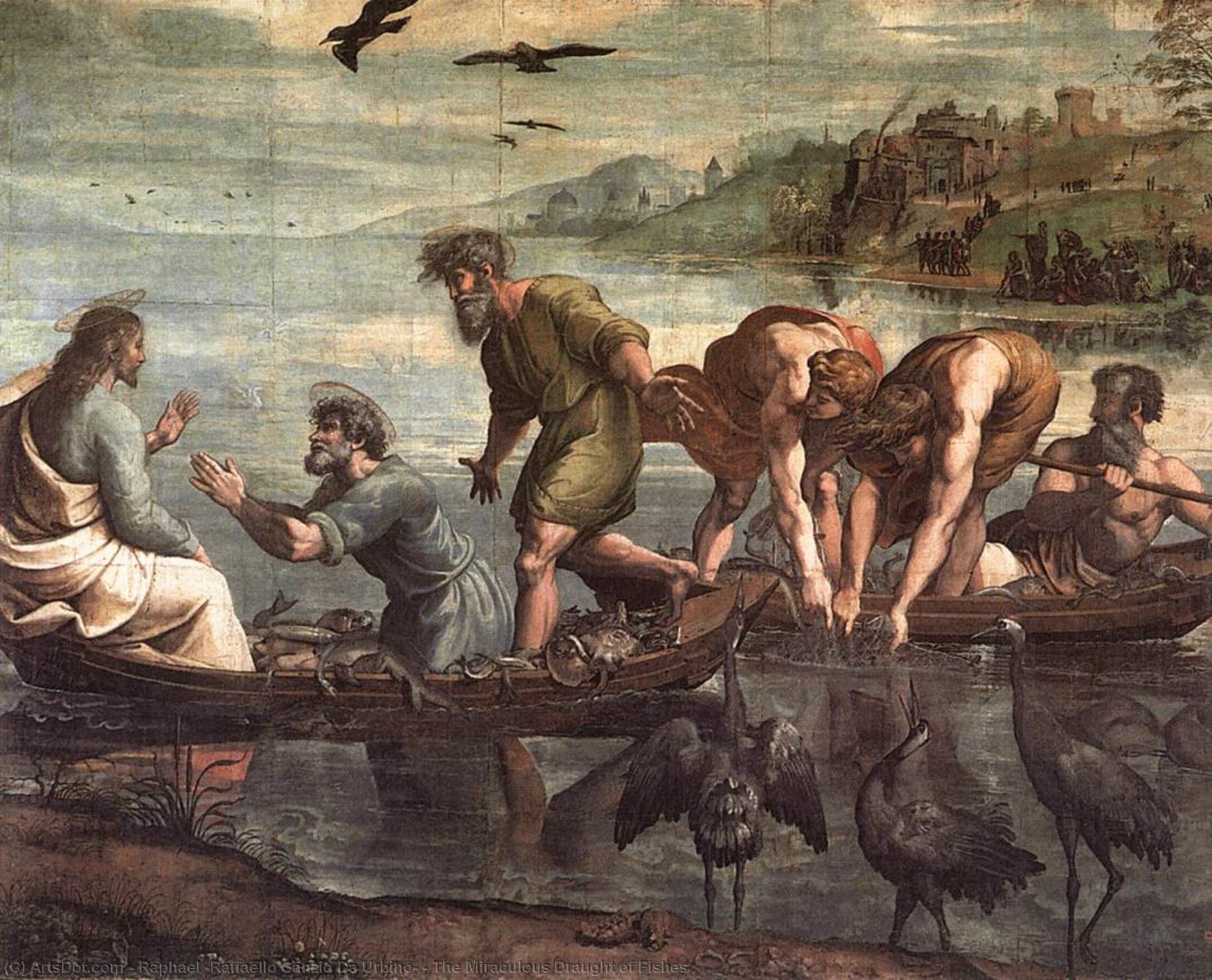 Order Oil Painting Replica The Miraculous Draught of Fishes, 1515 by Raphael (Raffaello Sanzio Da Urbino) (1483-1520, Italy) | ArtsDot.com
