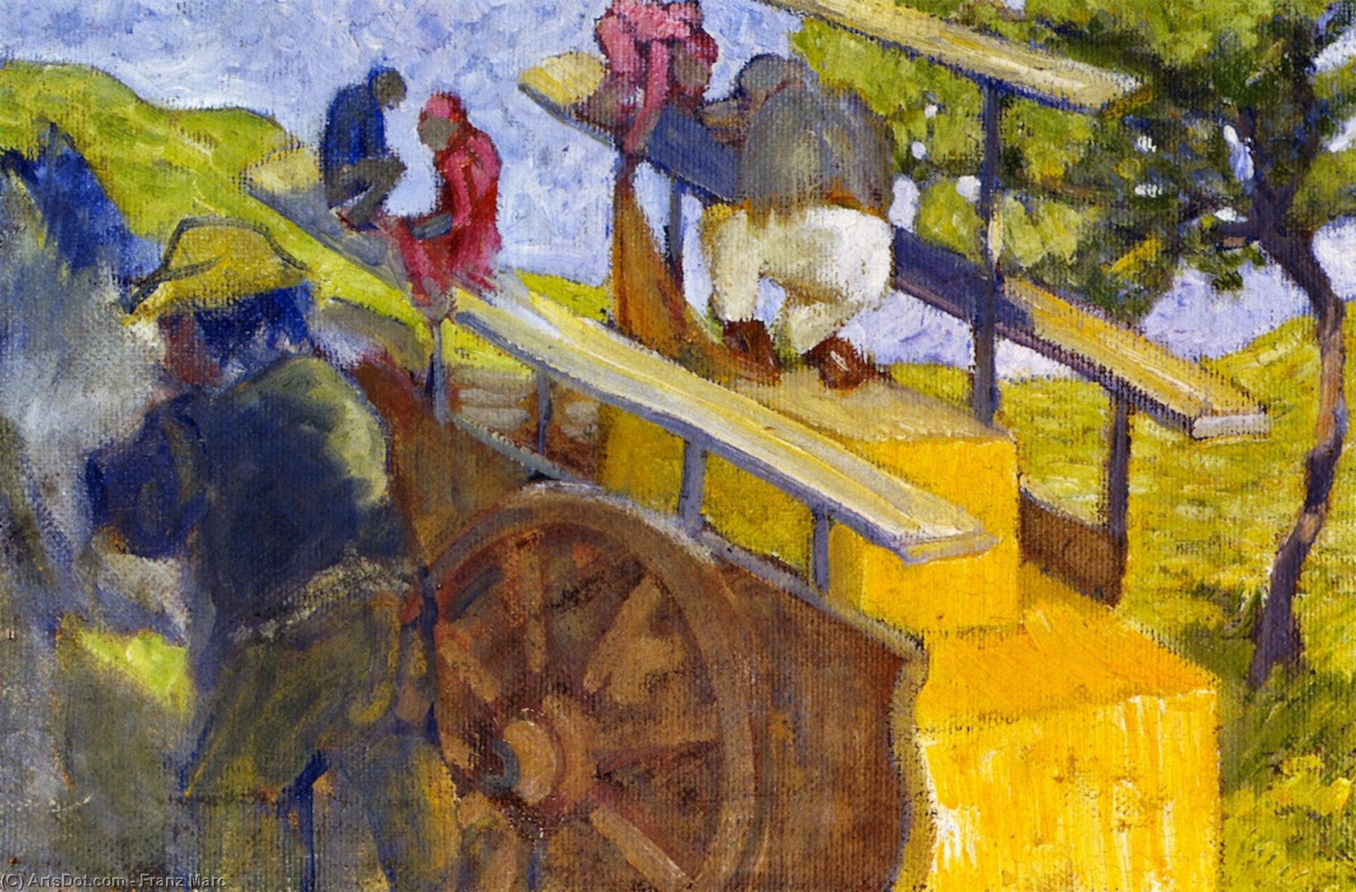 Order Oil Painting Replica Monkeys on a Cart, 1906 by Franz Marc (1880-1916, Germany) | ArtsDot.com