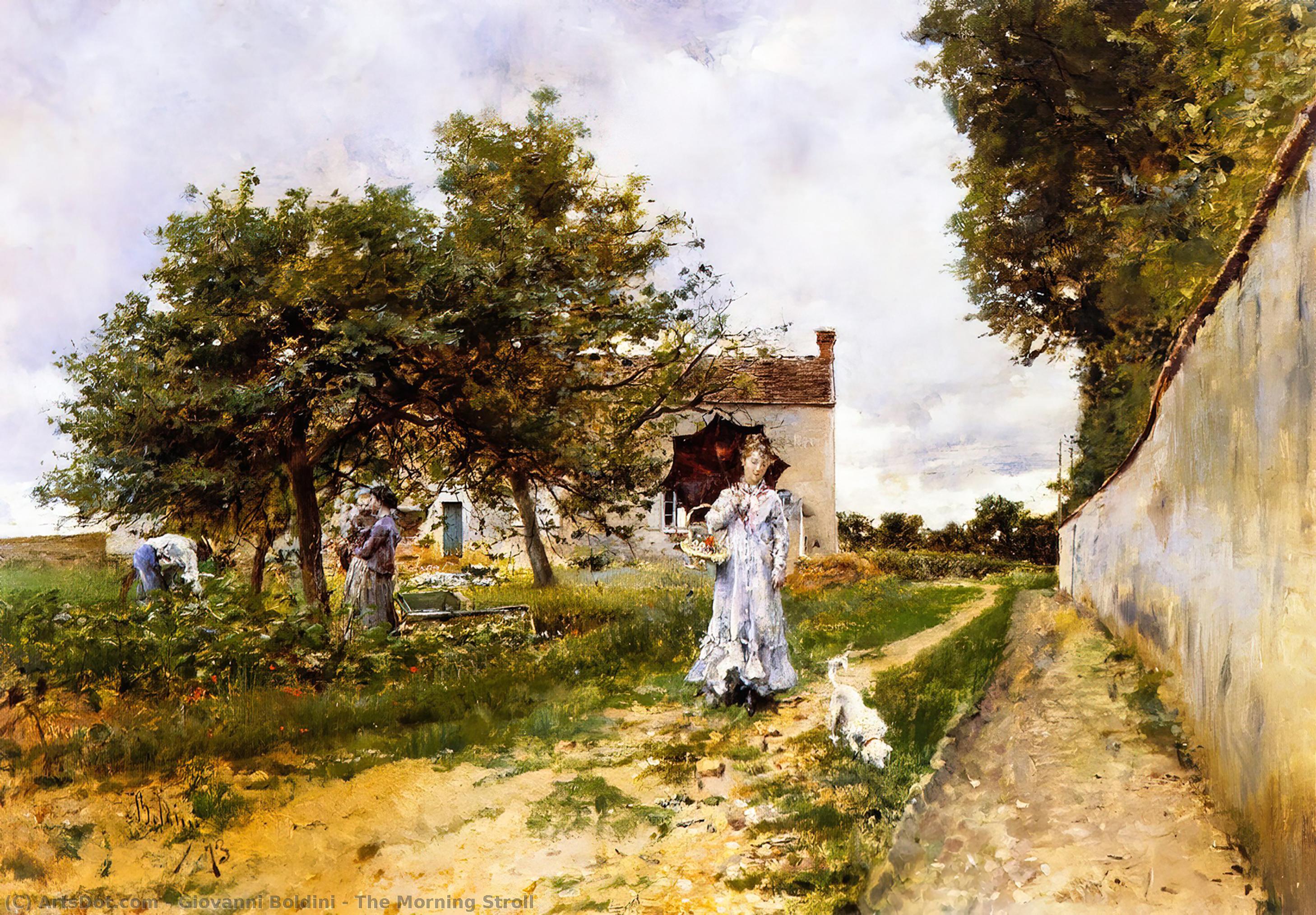 Order Paintings Reproductions The Morning Stroll, 1873 by Giovanni Boldini (1842-1931, Italy) | ArtsDot.com