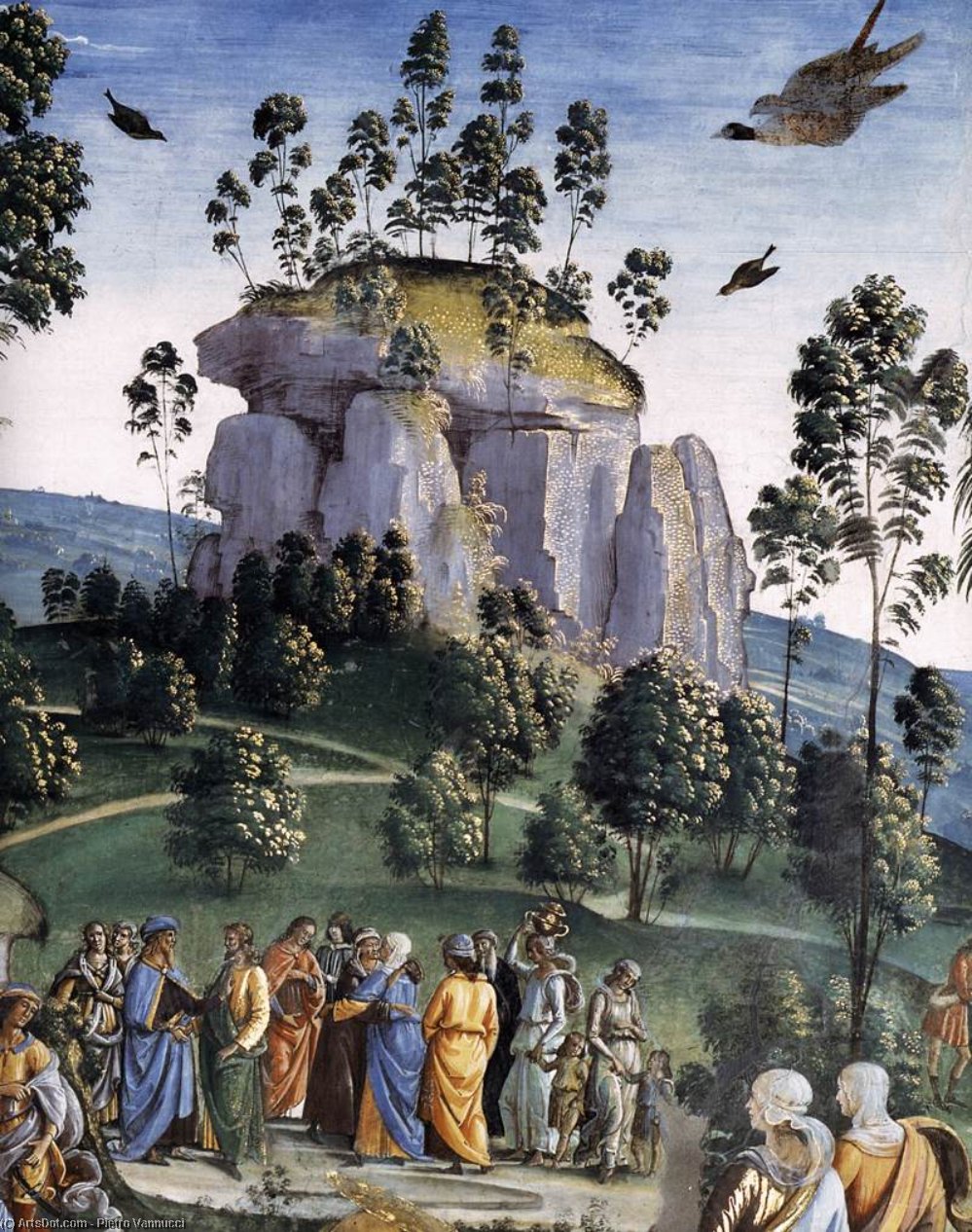 Buy Museum Art Reproductions Moses`s Journey into Egypt and the Circumcision of His Son Eliezer (detail), 1482 by Vannucci Pietro (Le Perugin) (1446-1523) | ArtsDot.com