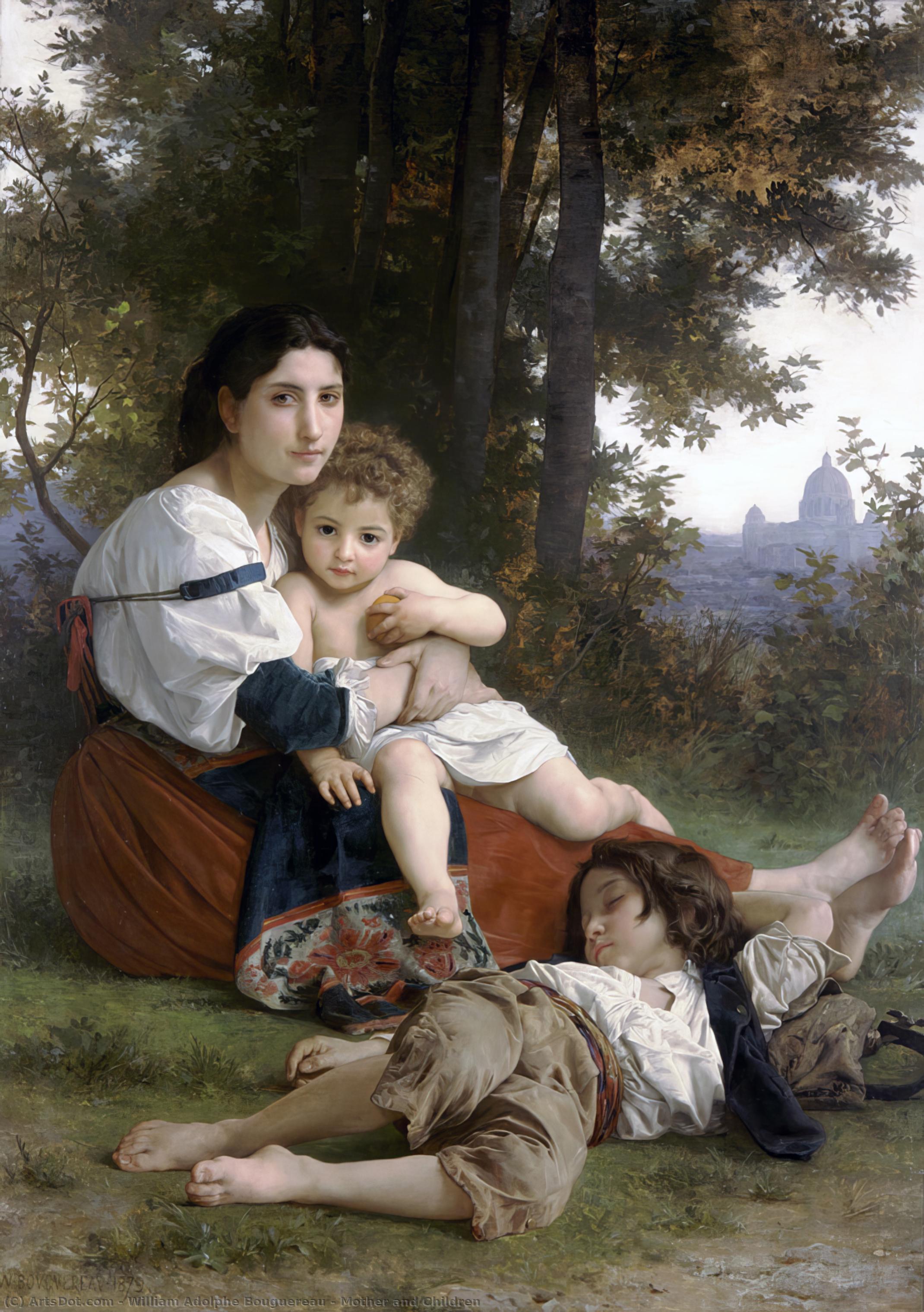 Buy Museum Art Reproductions Mother and Children, 1879 by William Adolphe Bouguereau (1825-1905, France) | ArtsDot.com