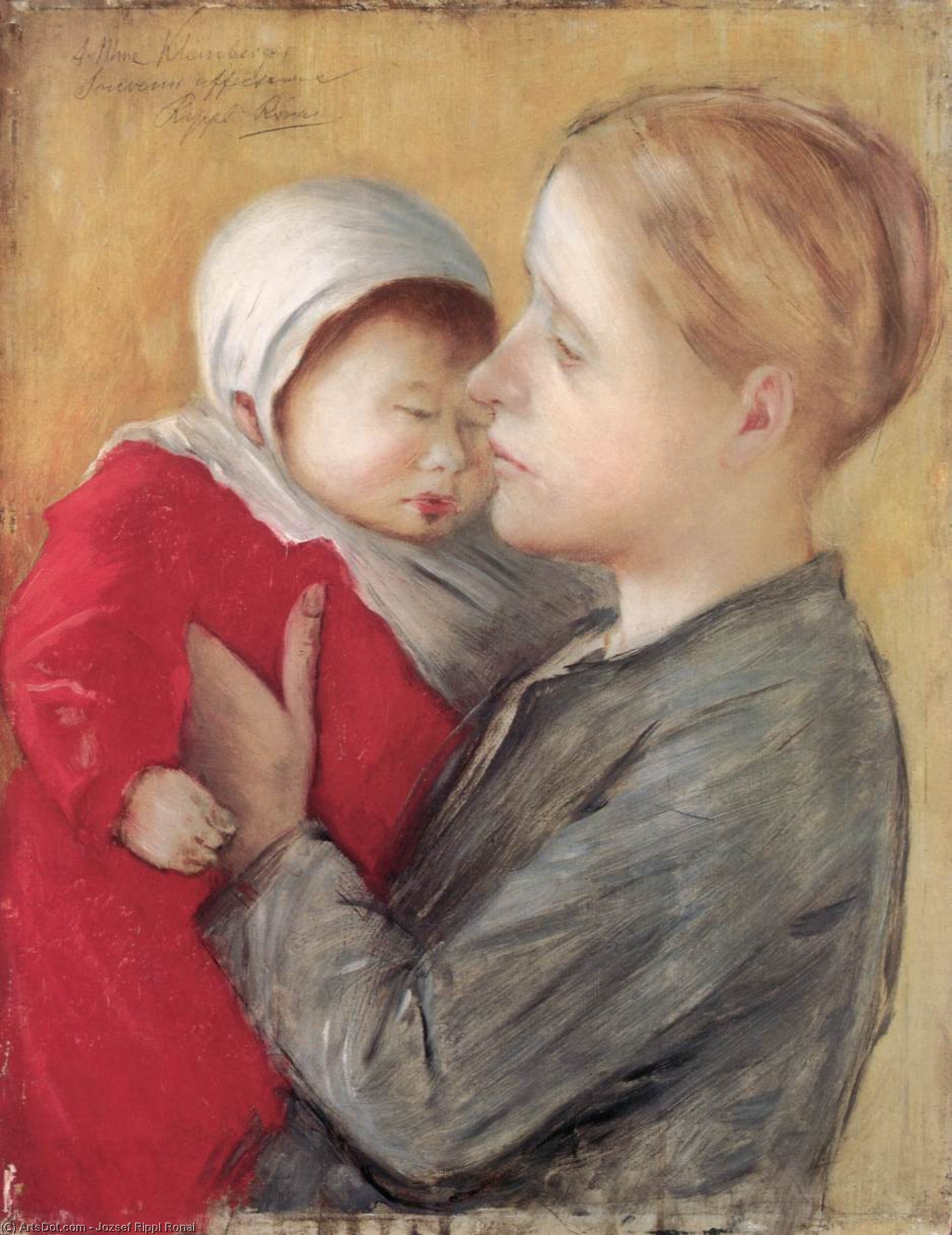 Order Paintings Reproductions Mother with Child, 1890 by Jozsef Rippl Ronai (1861-1927, Hungary) | ArtsDot.com