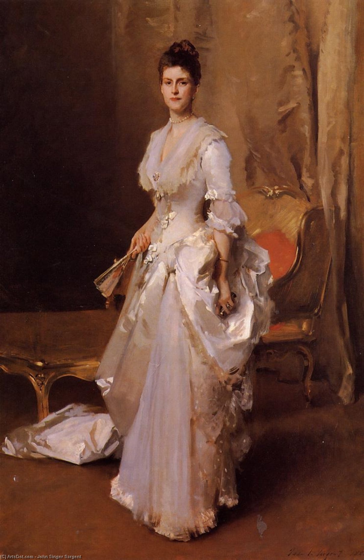 Order Artwork Replica Mrs. Henry White (Margaret [Daisy] Stuyvesant Rutherford), 1883 by John Singer Sargent (1856-1925, Italy) | ArtsDot.com