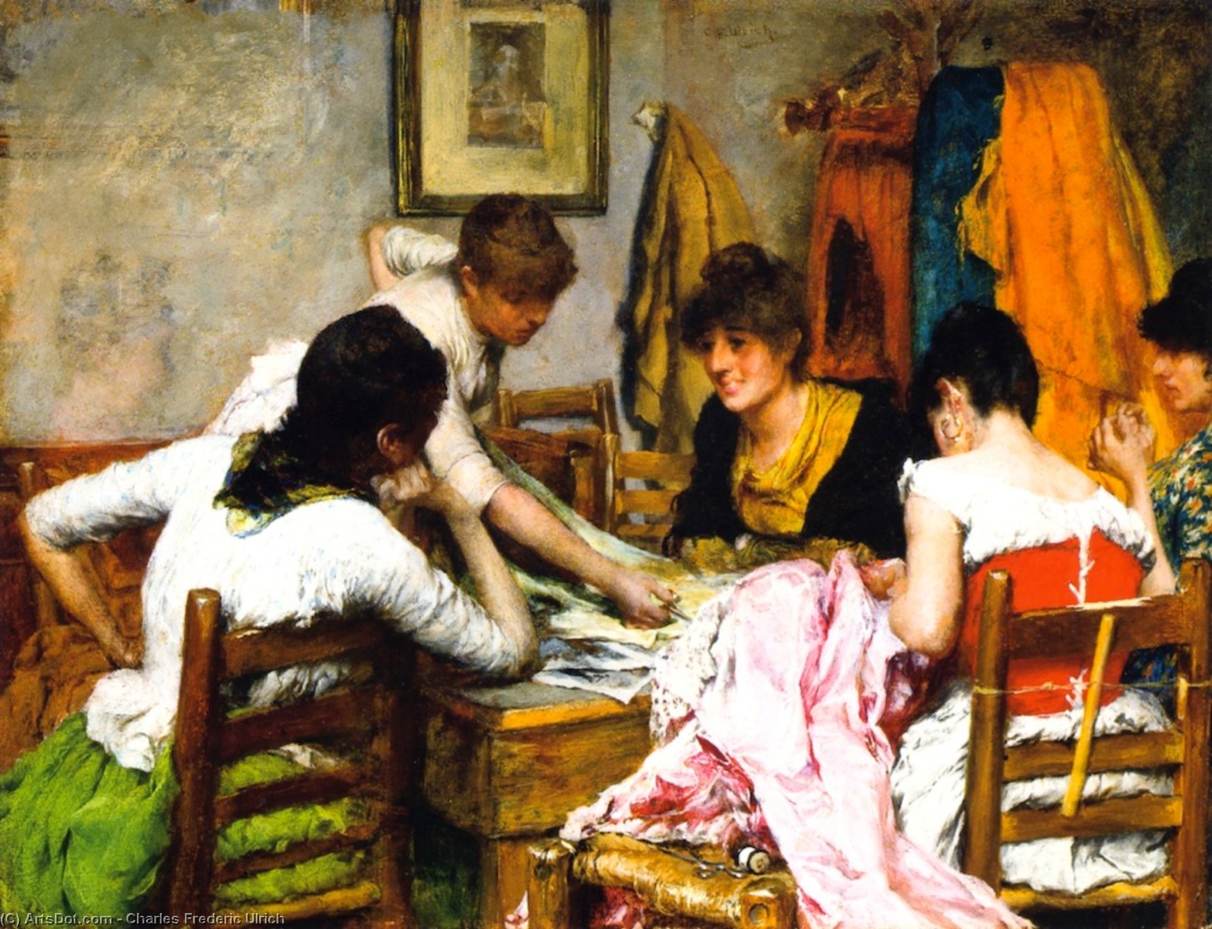Buy Museum Art Reproductions The New Dress by Charles Frederic Ulrich (1858-1908, United States) | ArtsDot.com