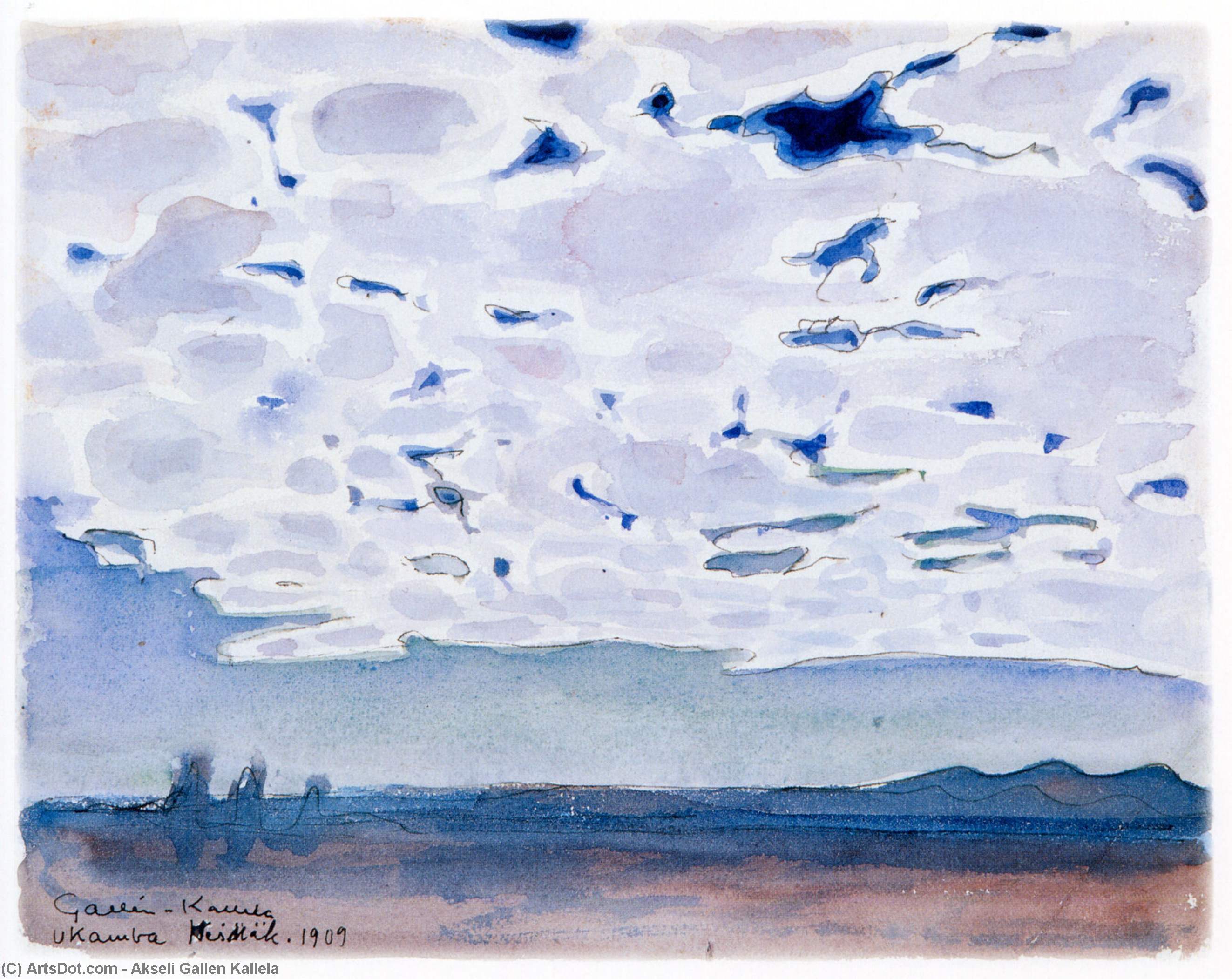 Buy Museum Art Reproductions Night Clouds Above the Savannah, 1909 by Akseli Gallen Kallela (1865-1931, Finland) | ArtsDot.com